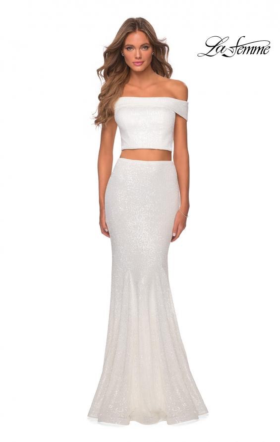 La Femme Size 0 Wedding Off The Shoulder White Mermaid Dress on Queenly