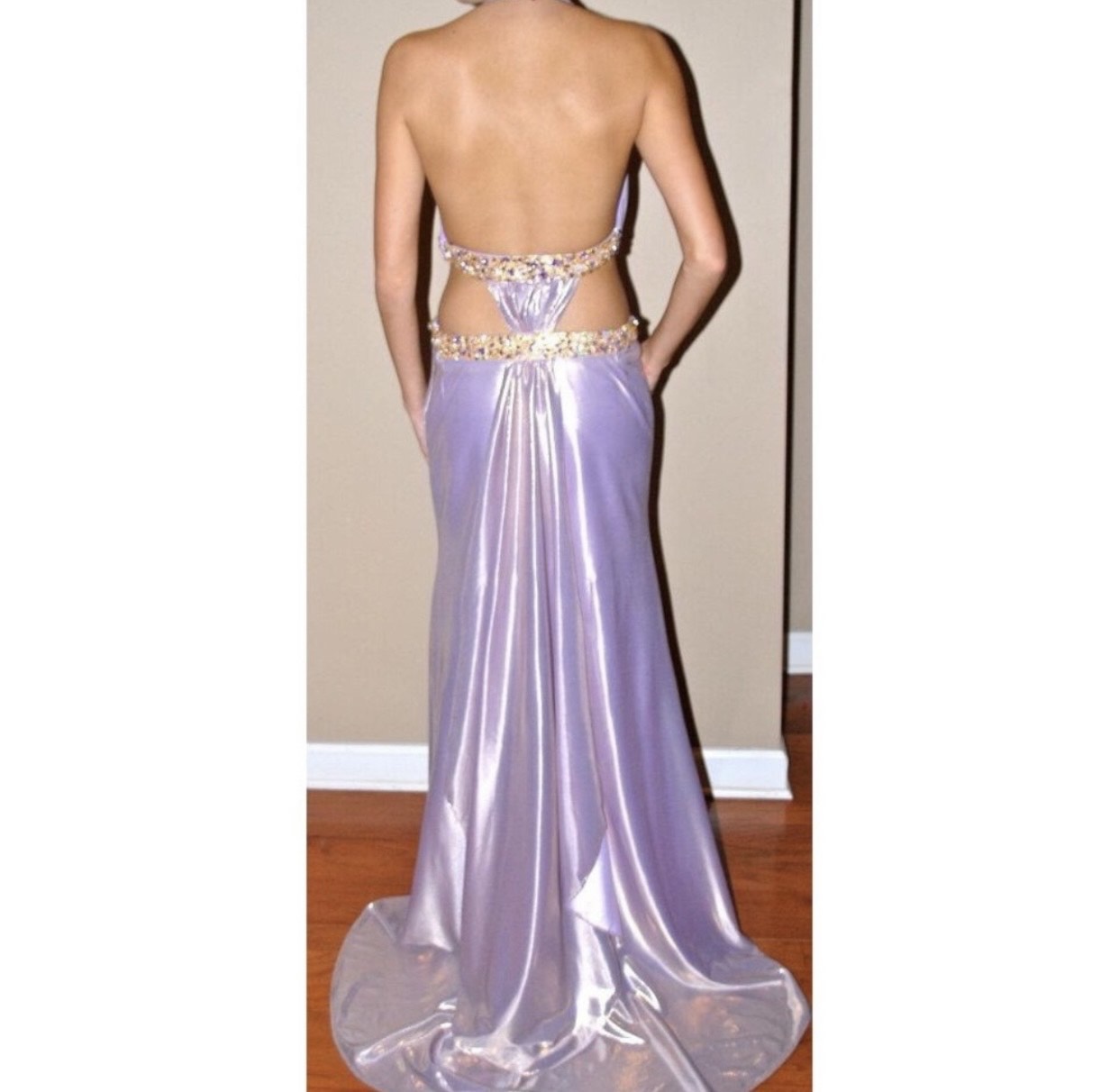 Size 2 Plunge Light Purple Floor Length Maxi on Queenly