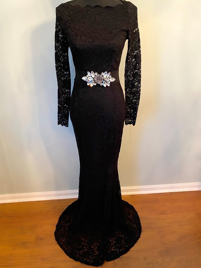 Size 6 Lace Black Mermaid Dress on Queenly