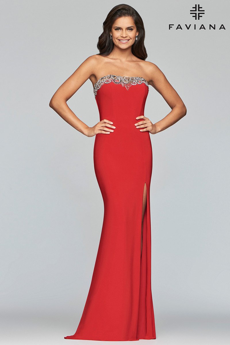 faviana red dress