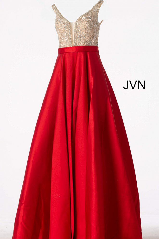Style JVN60696 Jovani Red Size 18 Pockets Tall Height Ball gown on Queenly