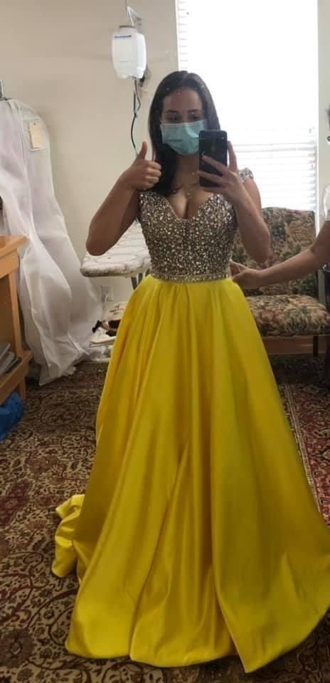 Size 2 Yellow Ball Gown on Queenly