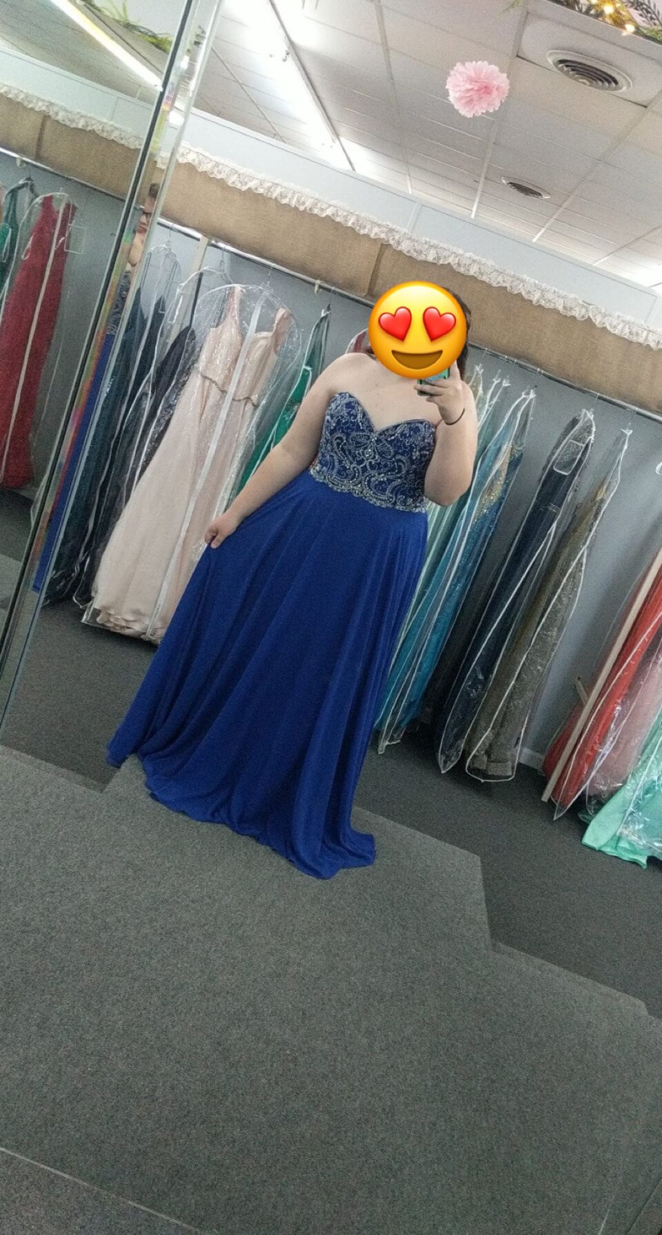 Plus Size 20 Prom Strapless Royal Blue Ball Gown on Queenly