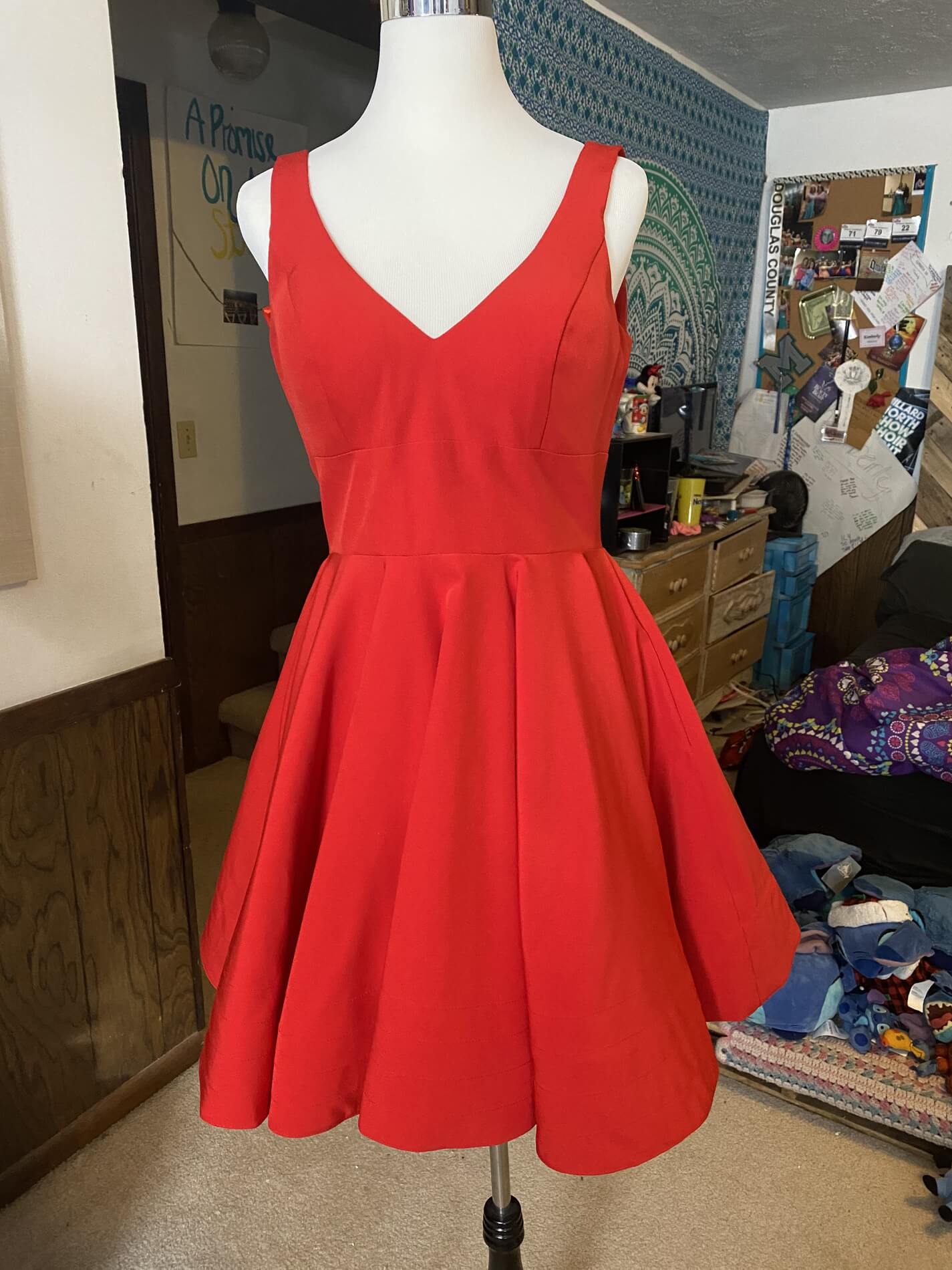 Size 12 Pageant Interview Red A-line Dress on Queenly