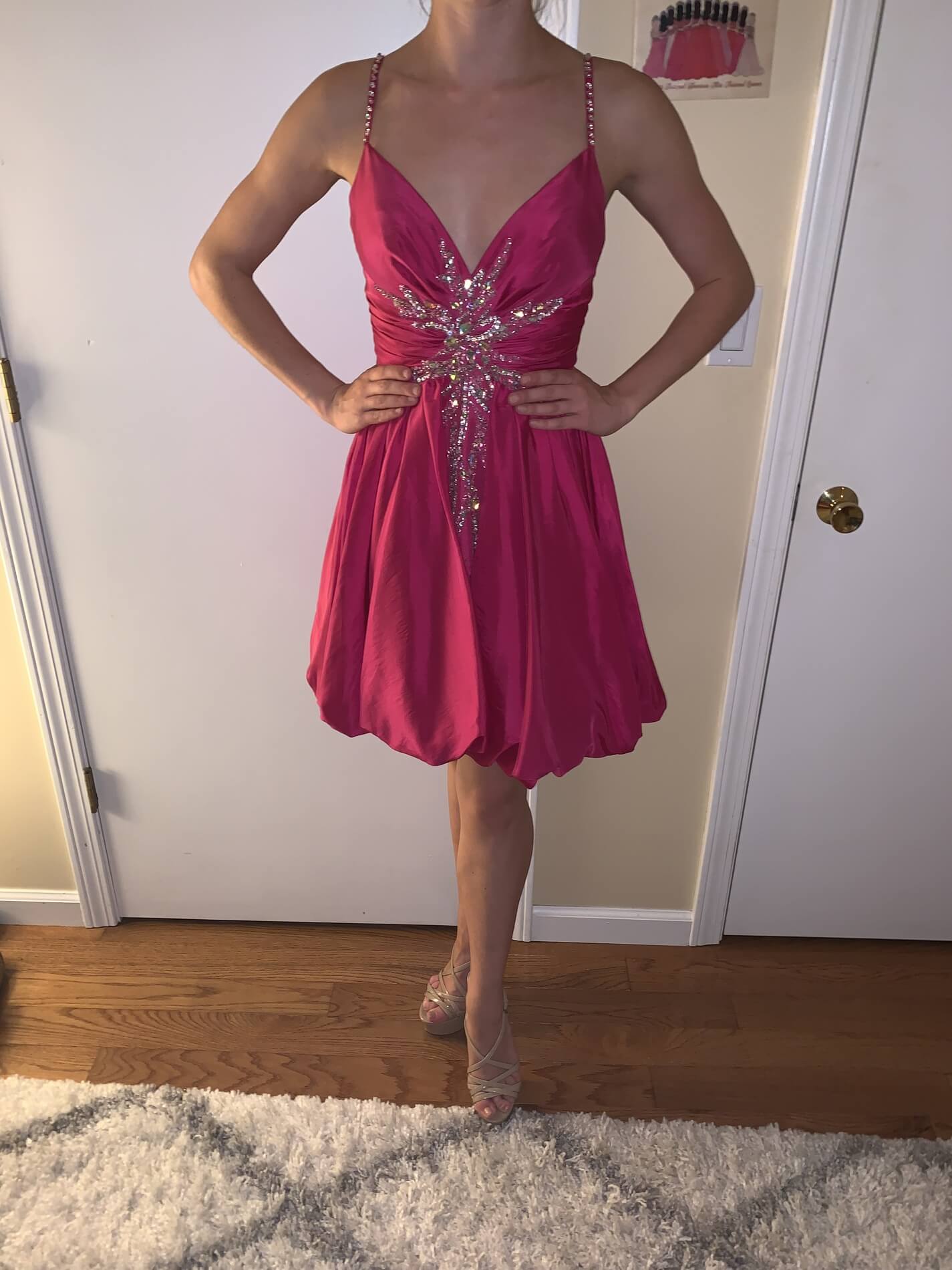 Mac Duggal Size 2 Fun Fashion Hot Pink Cocktail Dress on Queenly
