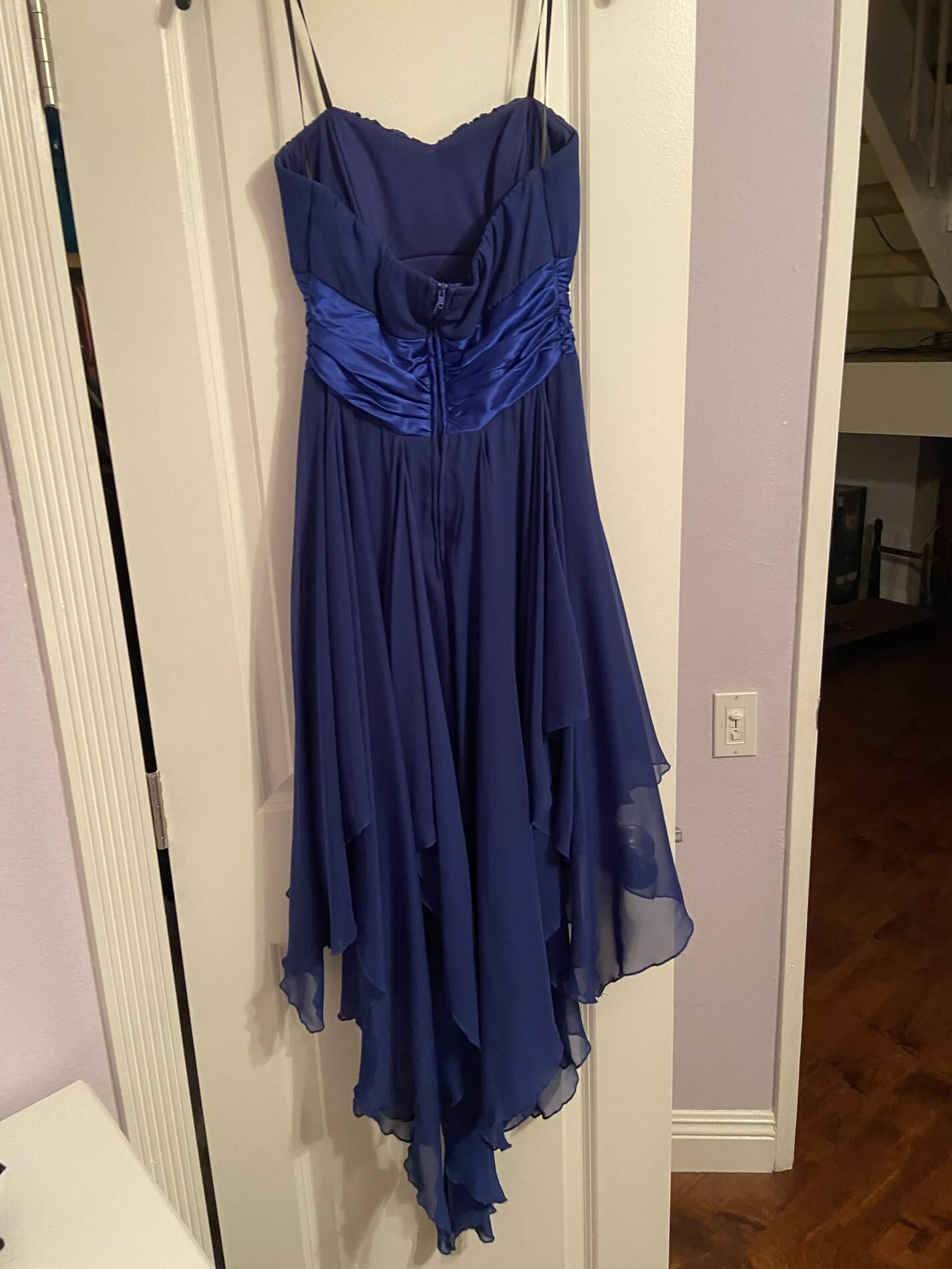 Windsor Size 6 Prom Strapless Satin Royal Blue Cocktail Dress on Queenly