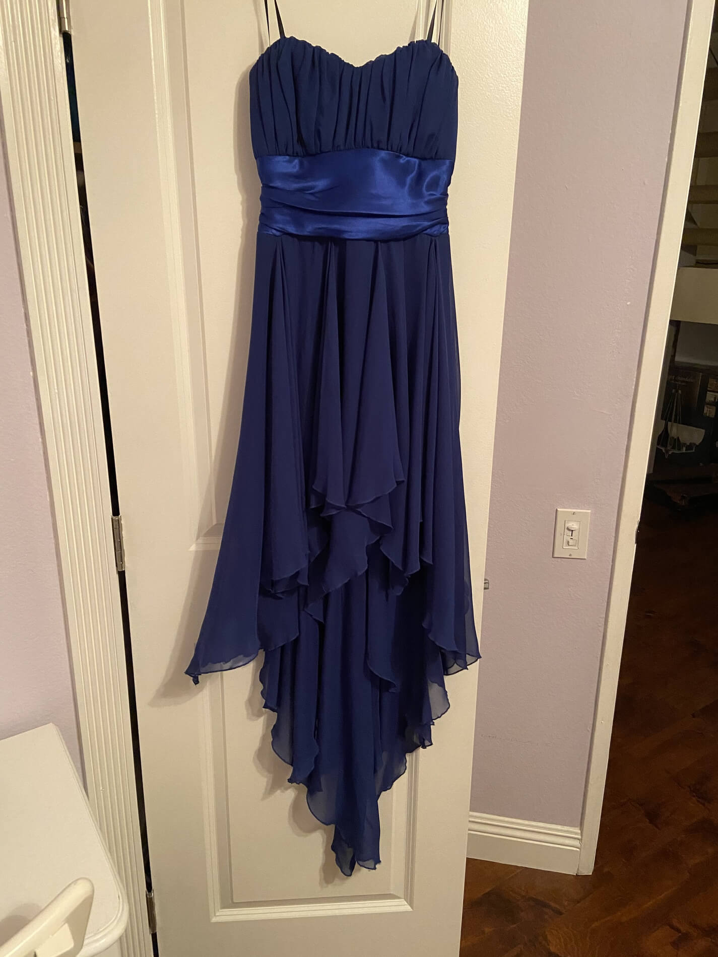 Windsor Size 6 Prom Strapless Satin Royal Blue Cocktail Dress on Queenly