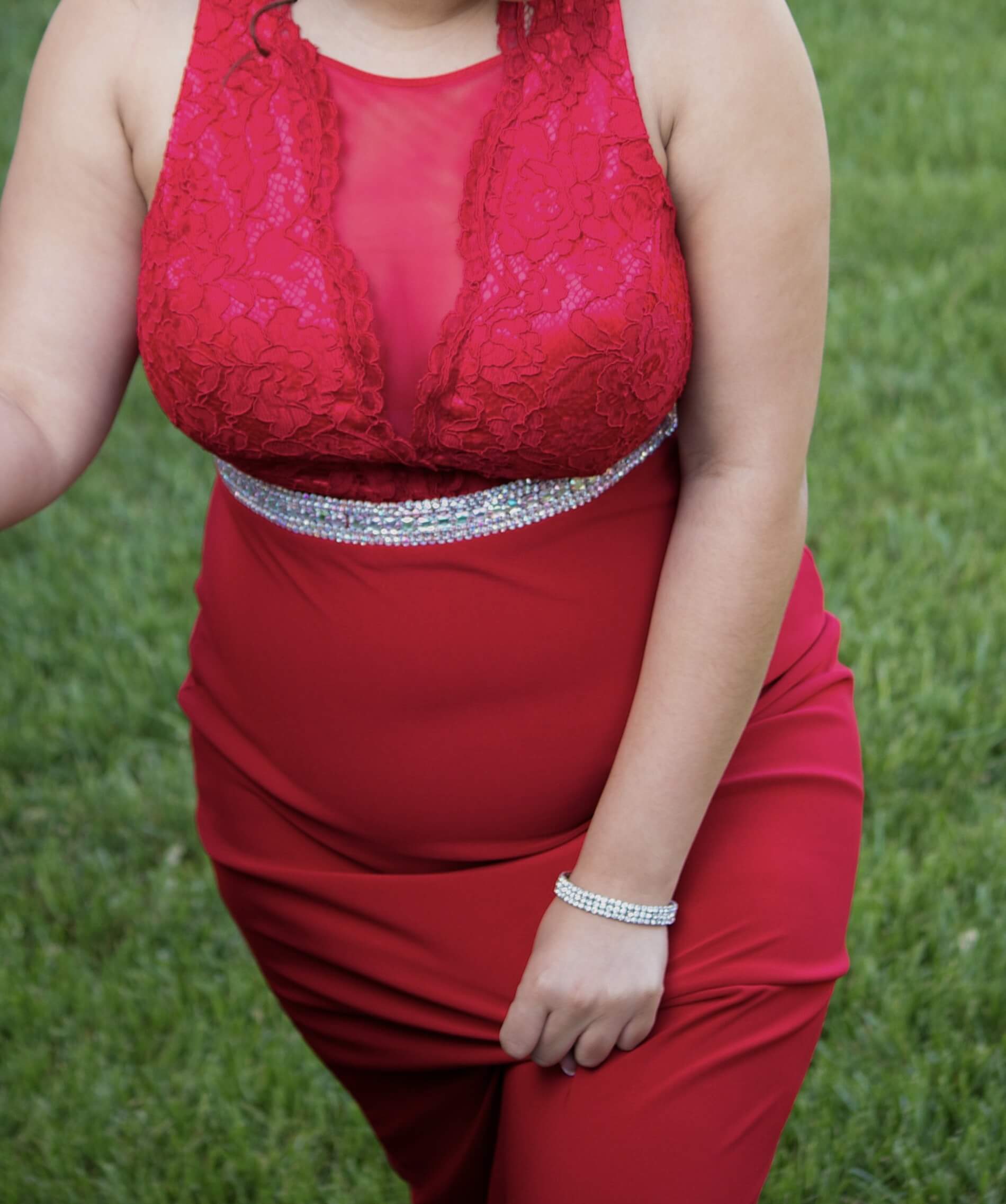 Size 10 Prom Red A-line Dress on Queenly