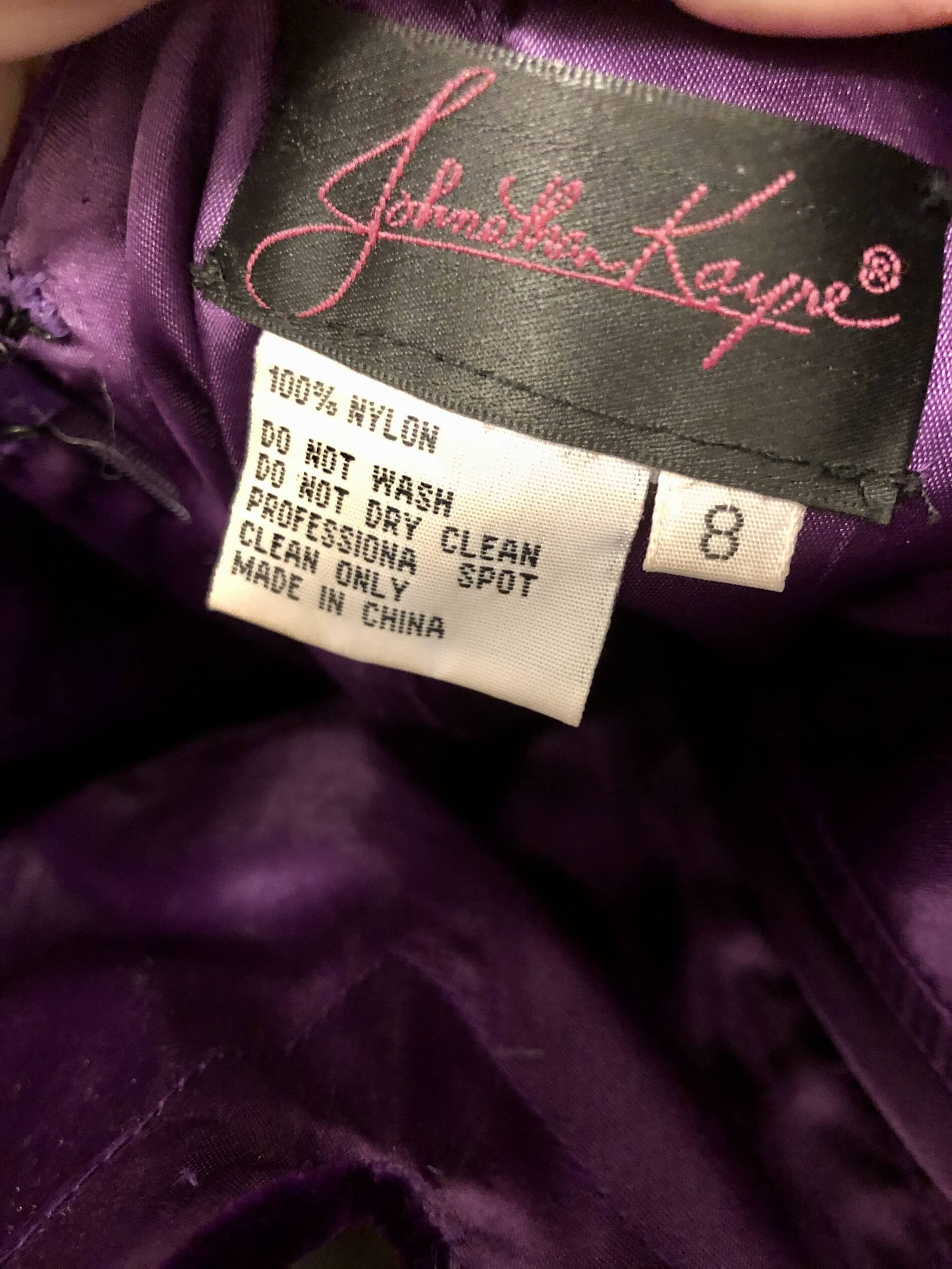 Johnathan Kayne Size 8 Cap Sleeve Velvet Purple Mermaid Dress on Queenly