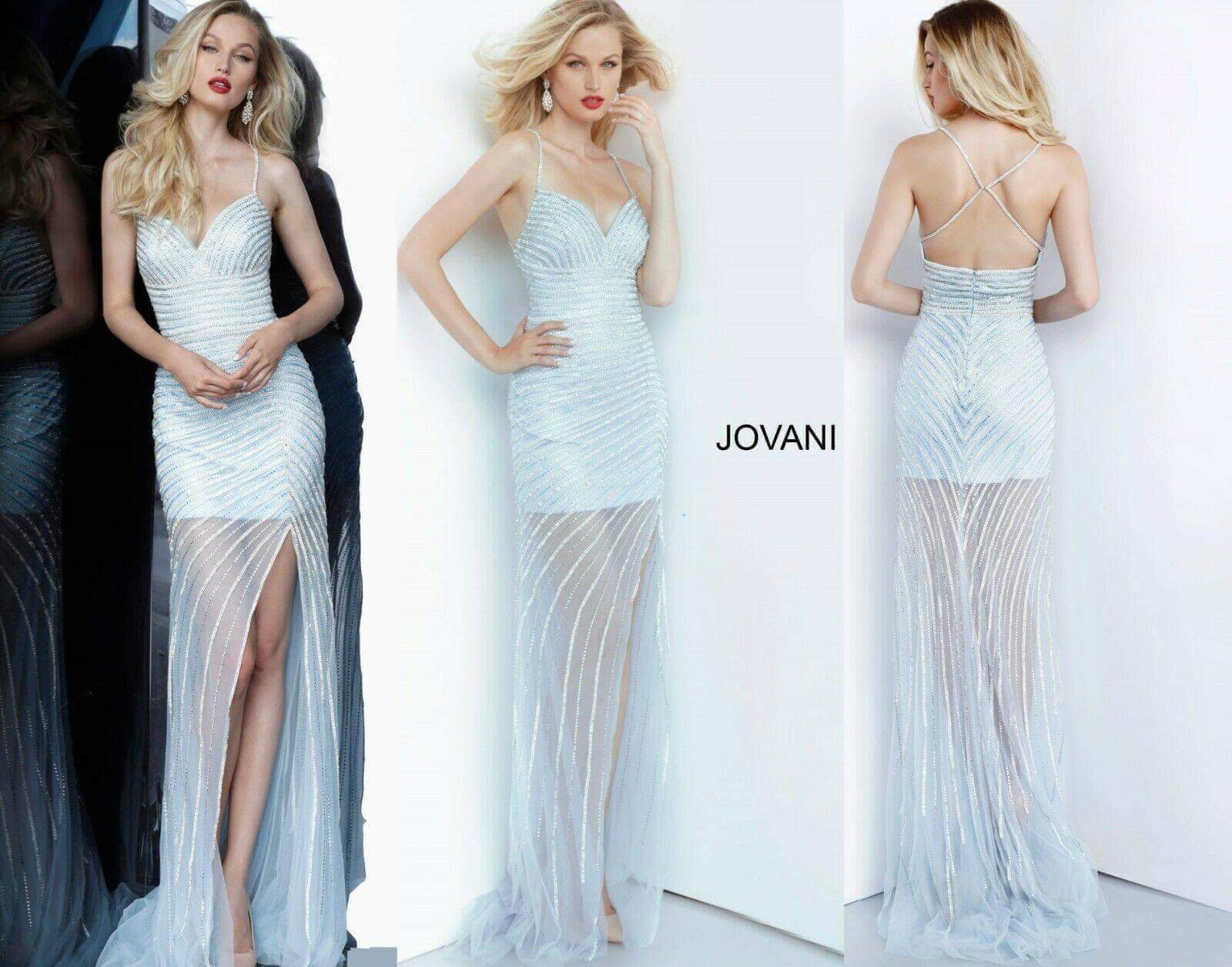Jovani Size 6 Wedding Sequined Nude Dress With Train on Queenly