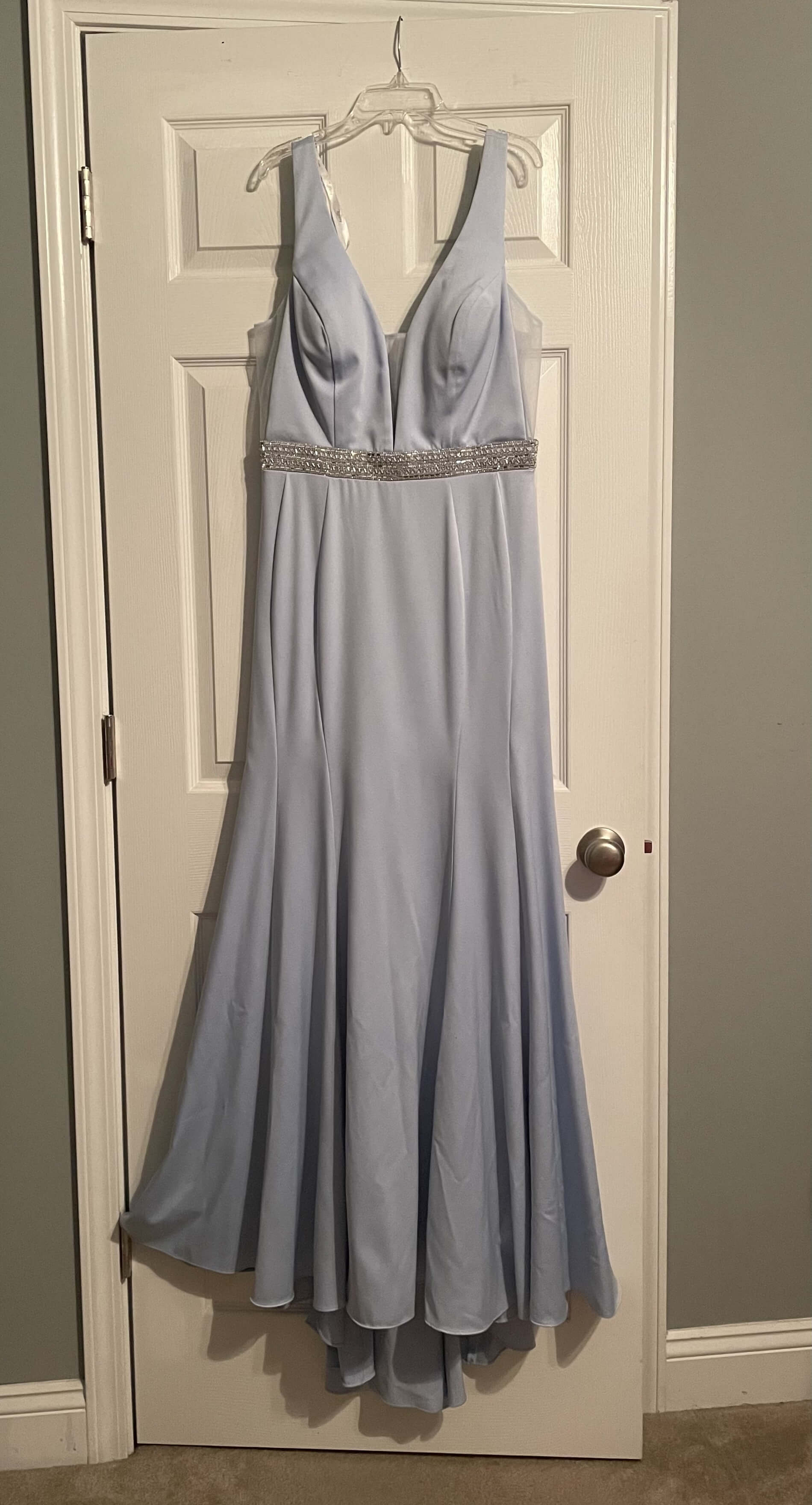 Size 12 Prom Light Blue Mermaid Dress on Queenly