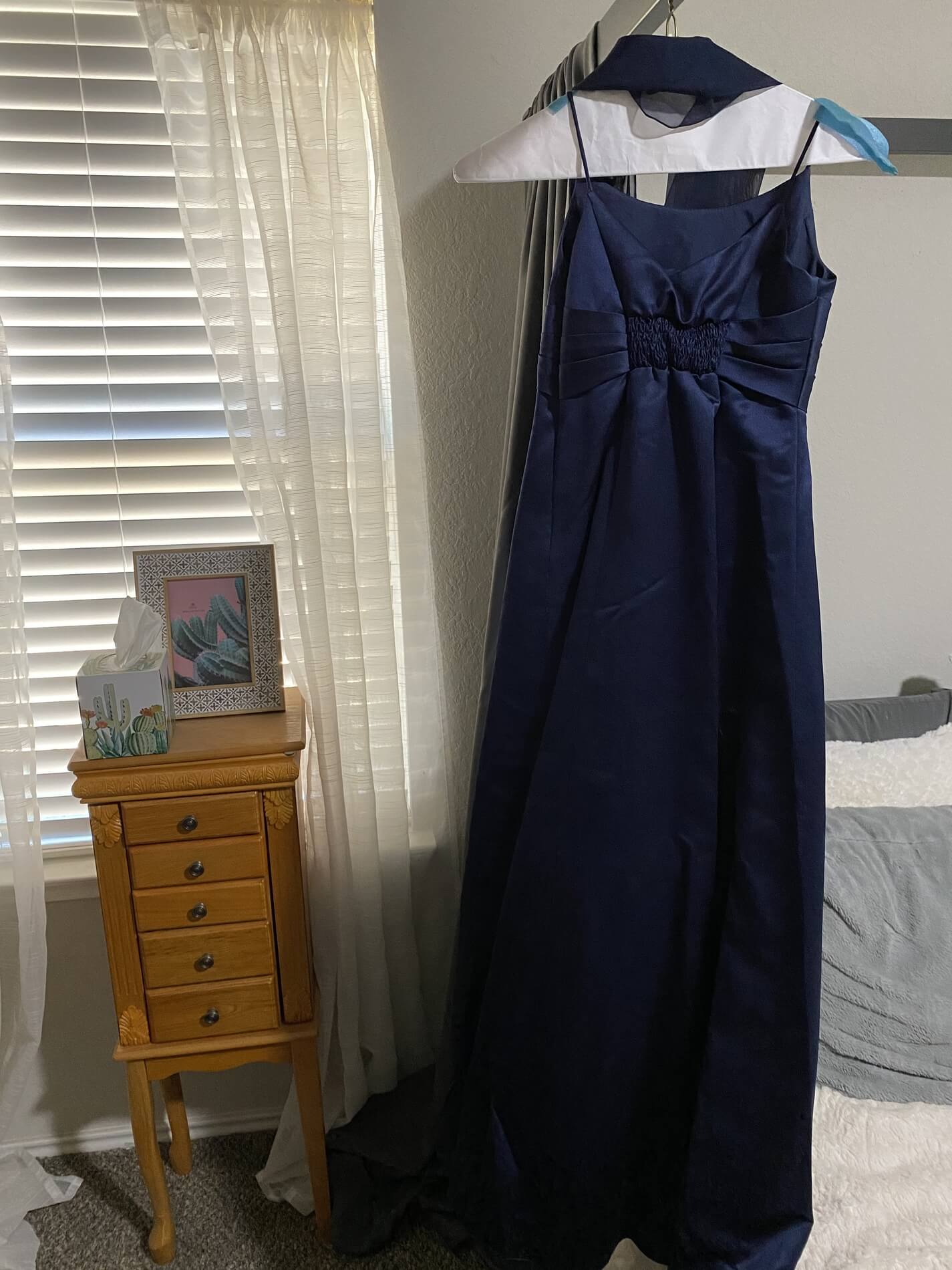 David's Bridal Size 00 Blue Floor Length Maxi on Queenly