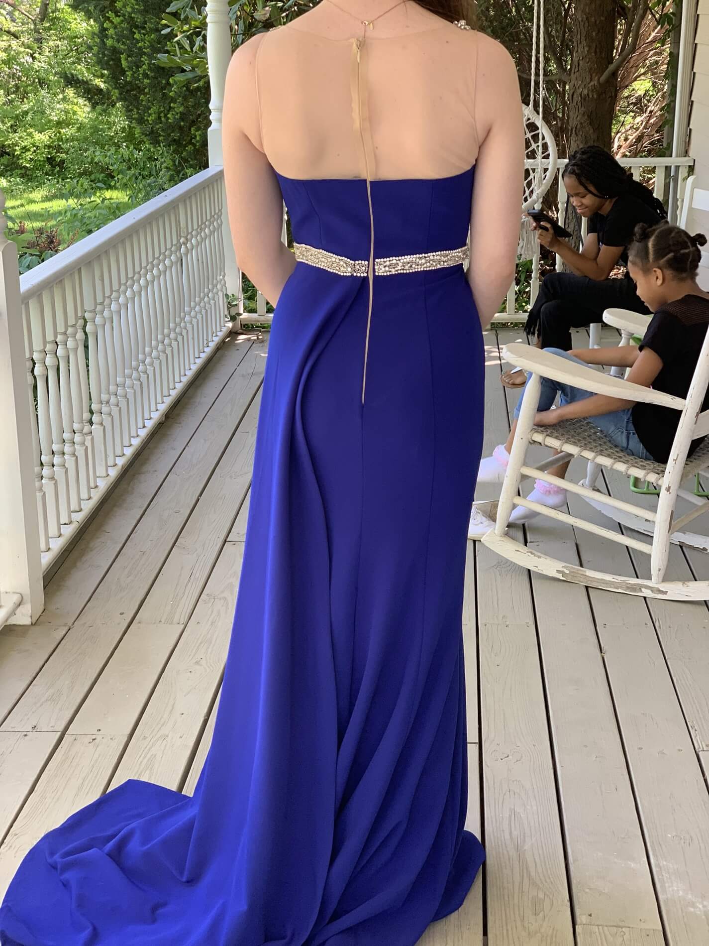 Size 6 Prom Royal Blue Floor Length Maxi on Queenly