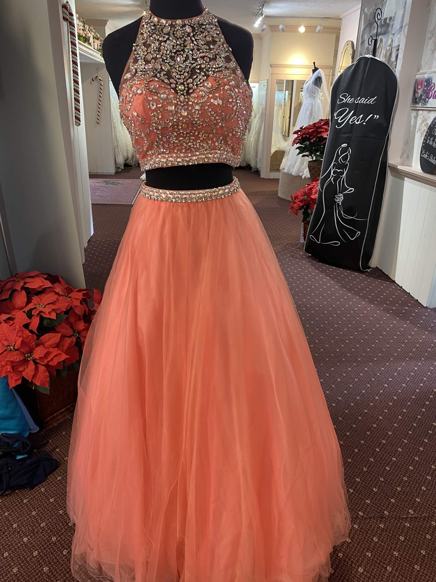Blush Prom Size 2 Coral Ball Gown on Queenly