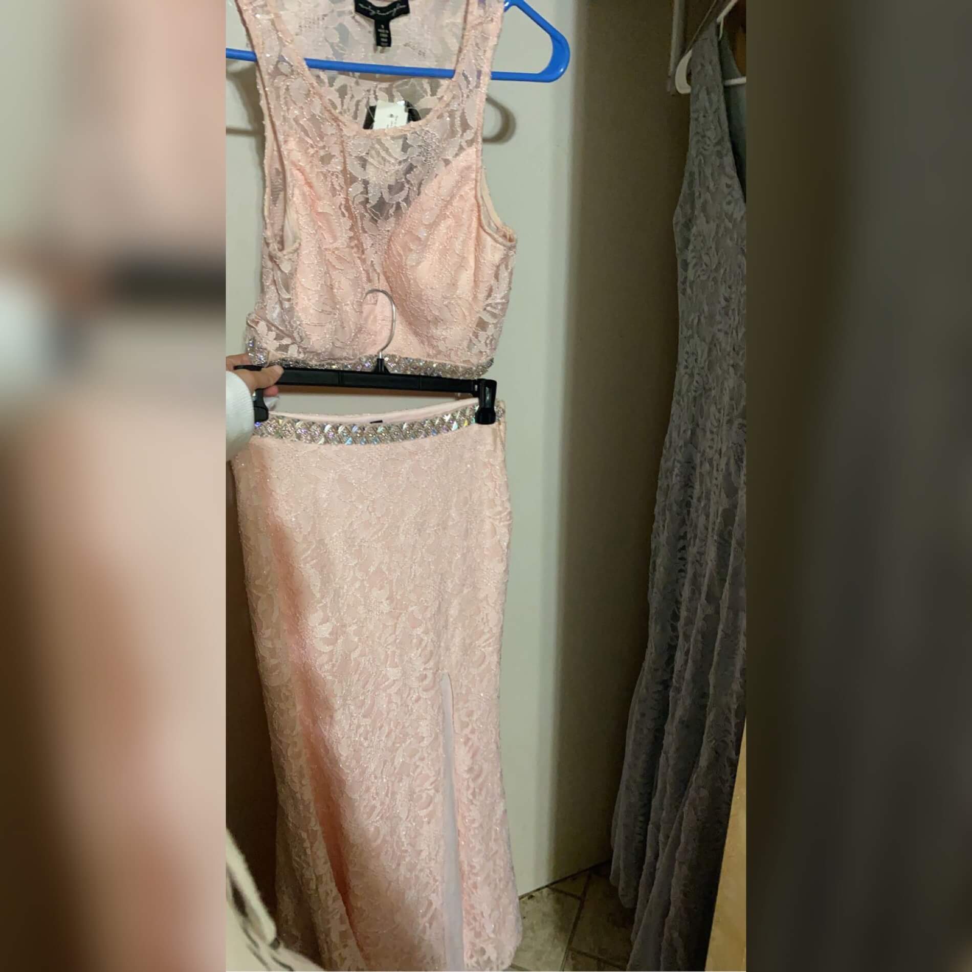 Size 8 Prom Light Pink Side Slit Dress on Queenly