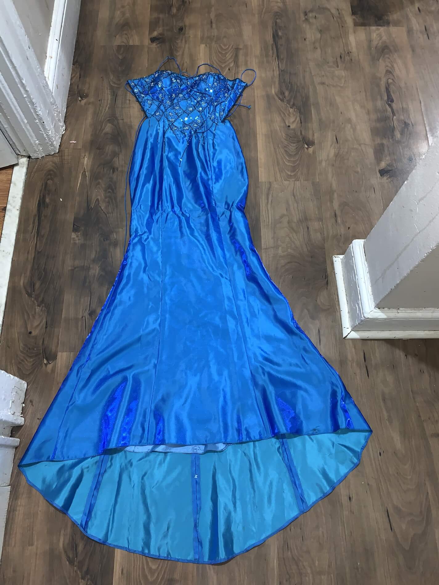 Size 2 Blue Dress With Train on Queenly