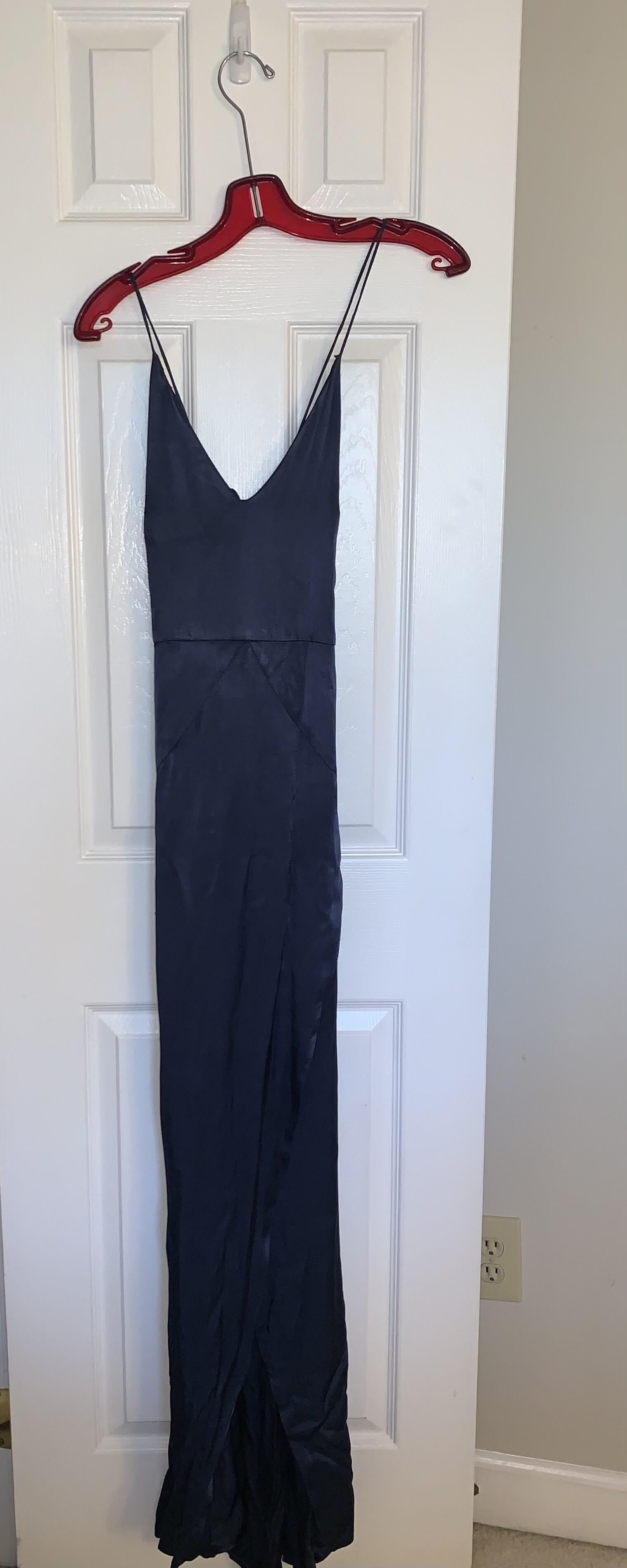 Winona Size 4 Prom Navy Blue A-line Dress on Queenly