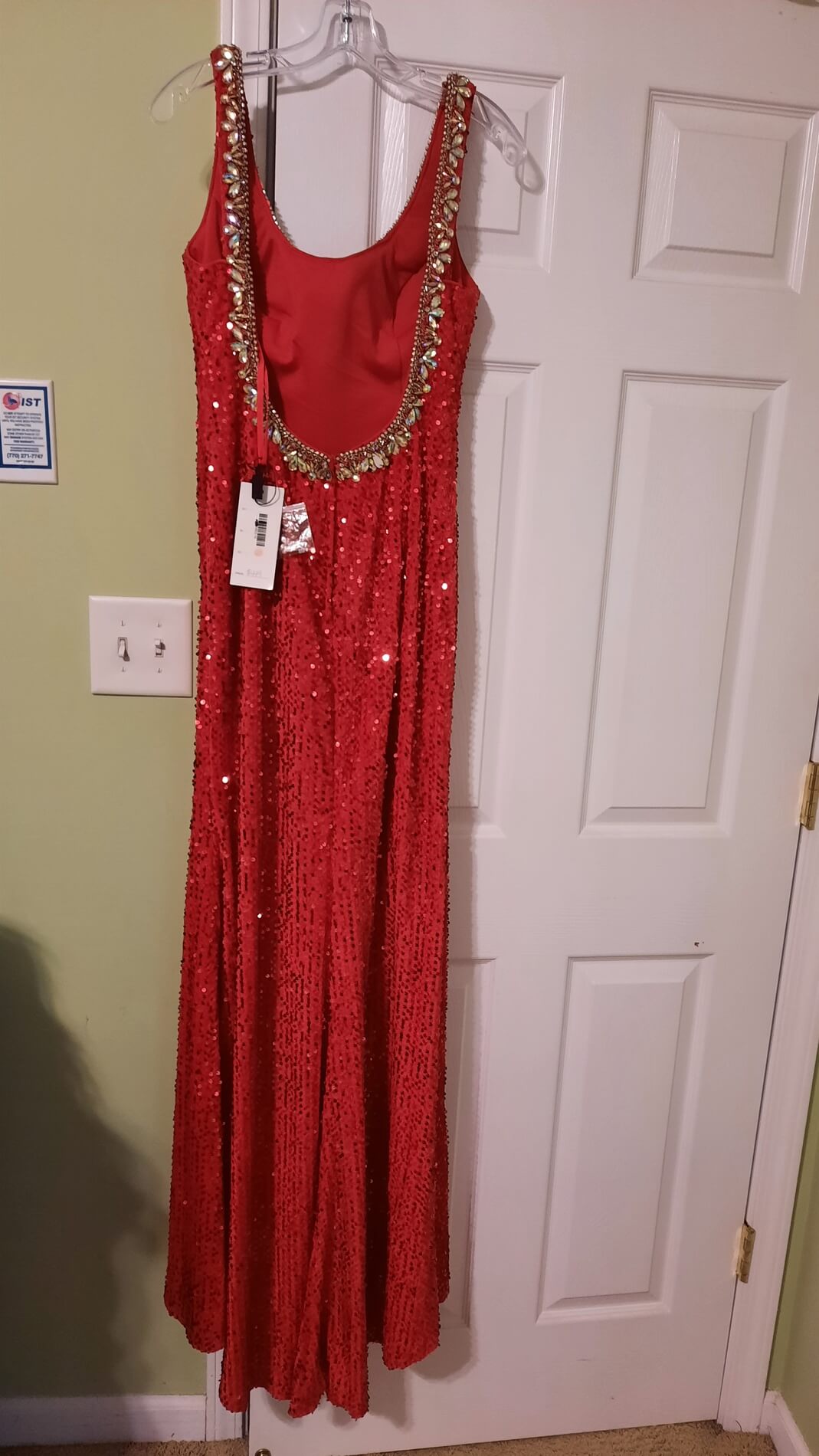Midnight Moore Prom Collection  Size 10 Prom Sequined Red Dress With Train on Queenly