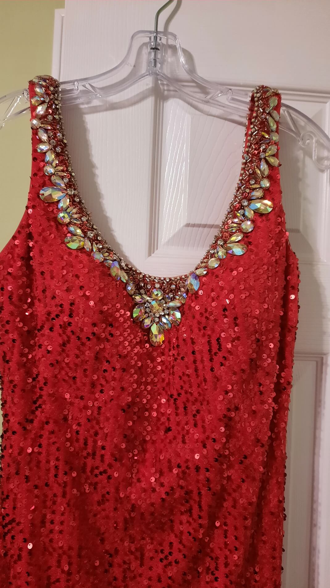 Midnight Moore Prom Collection  Size 10 Prom Sequined Red Dress With Train on Queenly