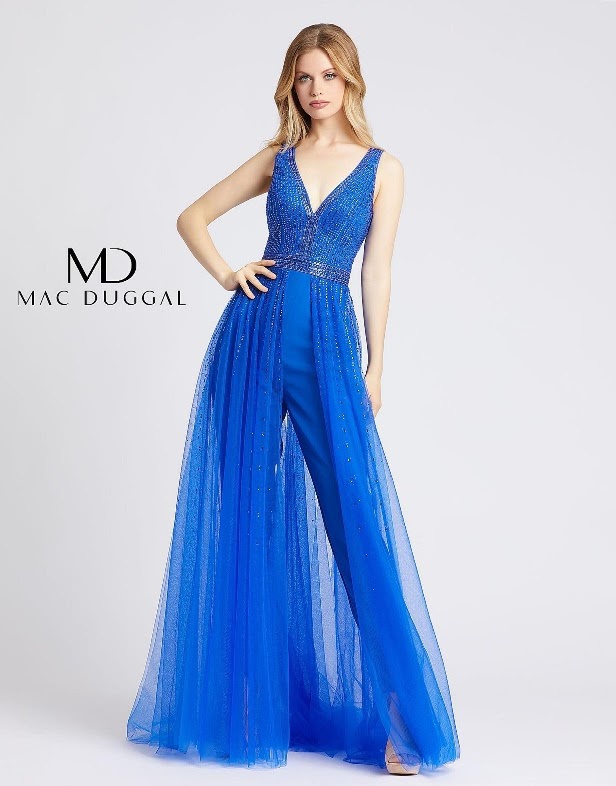 Style 49009A Mac Duggal Size 4 Pageant Royal Blue Romper/jumpsuit Dress on Queenly