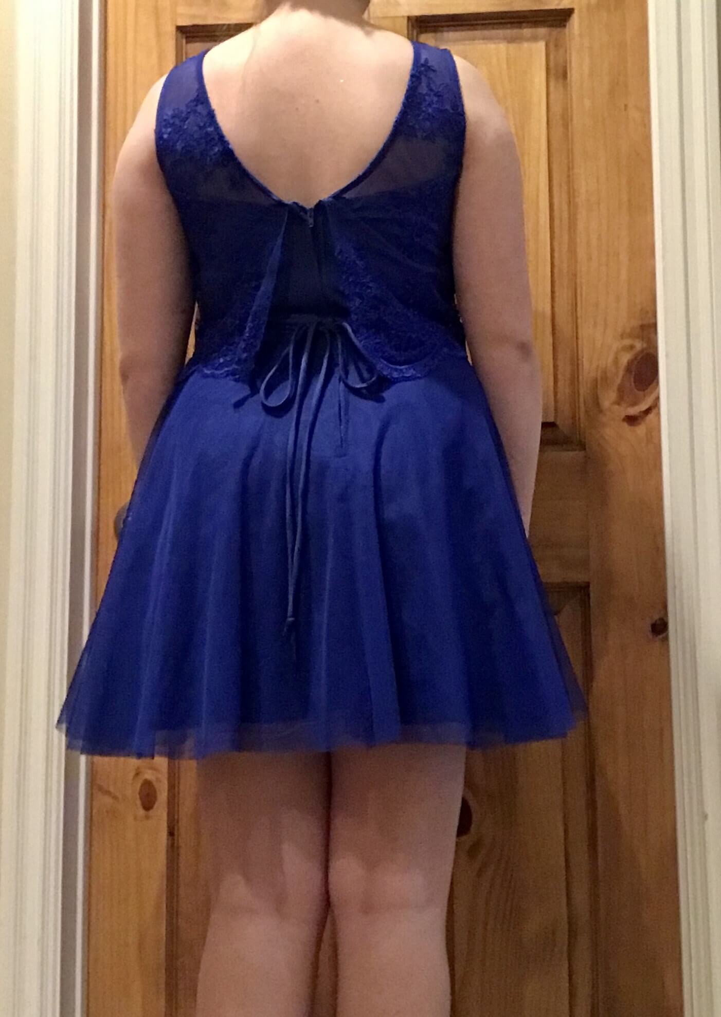 Teeze Me Size 4 Homecoming Lace Royal Blue Cocktail Dress on Queenly