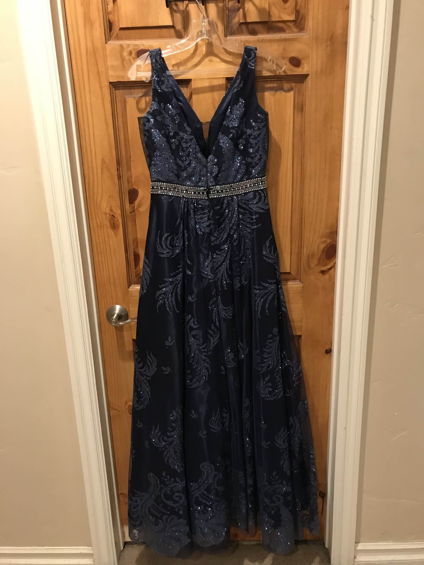 Cachet Size 4 Navy Blue Ball Gown on Queenly