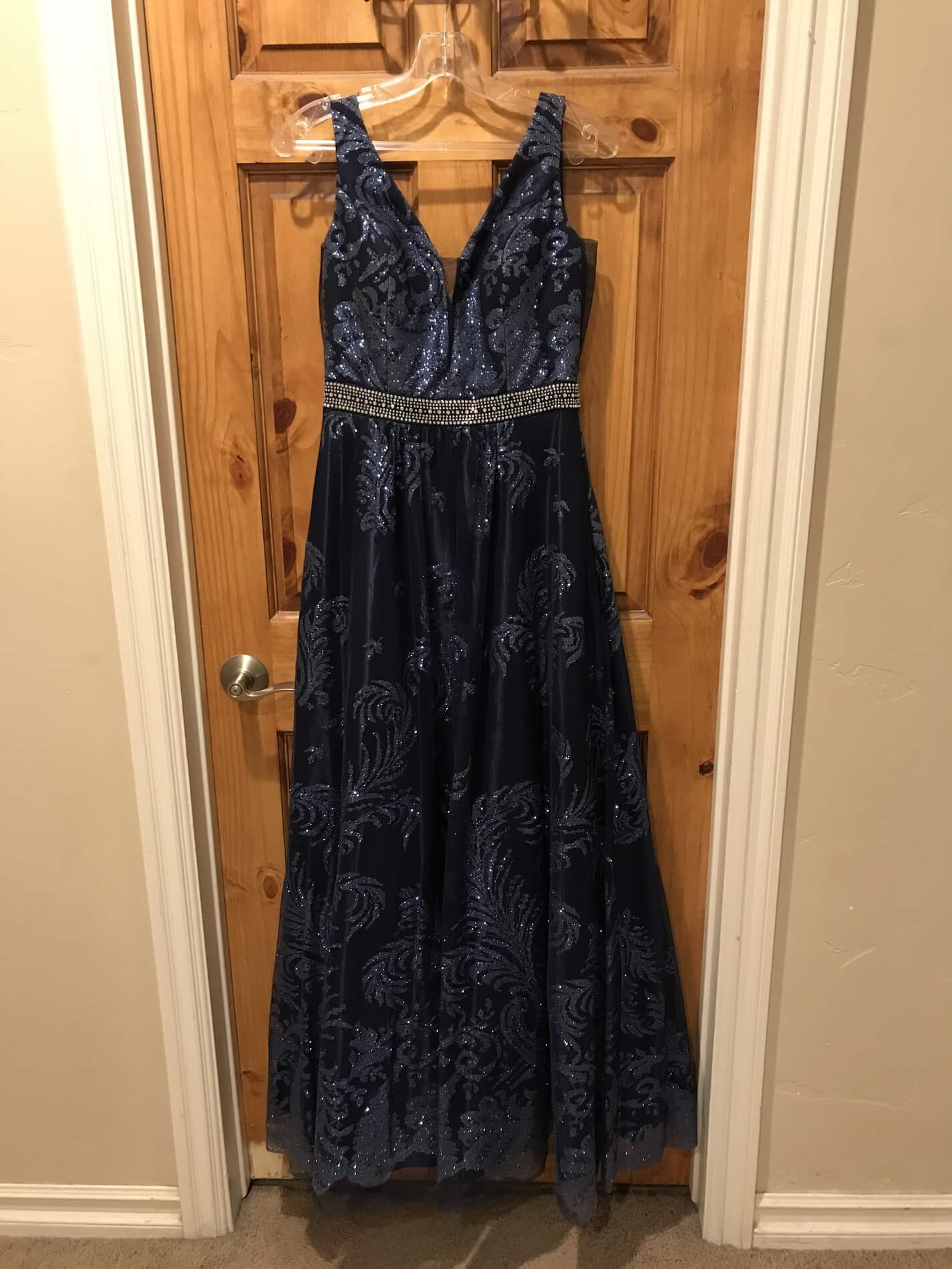 Cachet Size 4 Navy Blue Ball Gown on Queenly