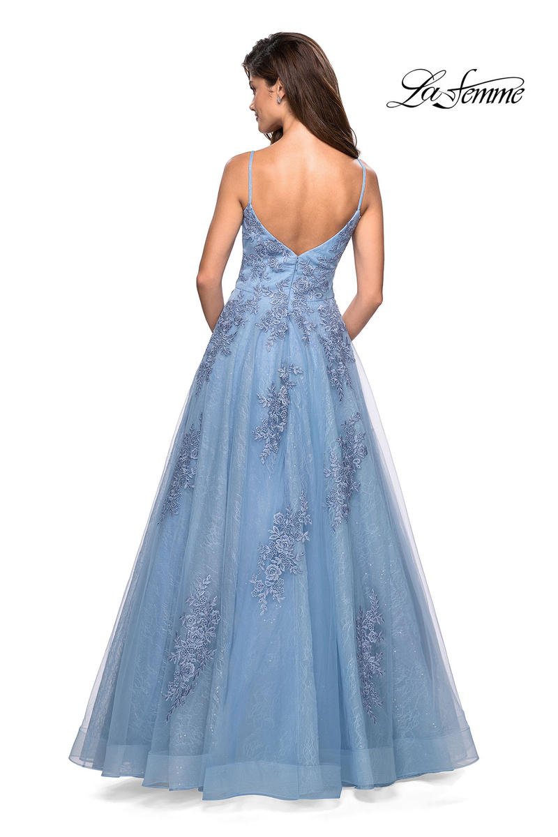 Style 27492 La Femme Size 4 Blue Ball Gown on Queenly