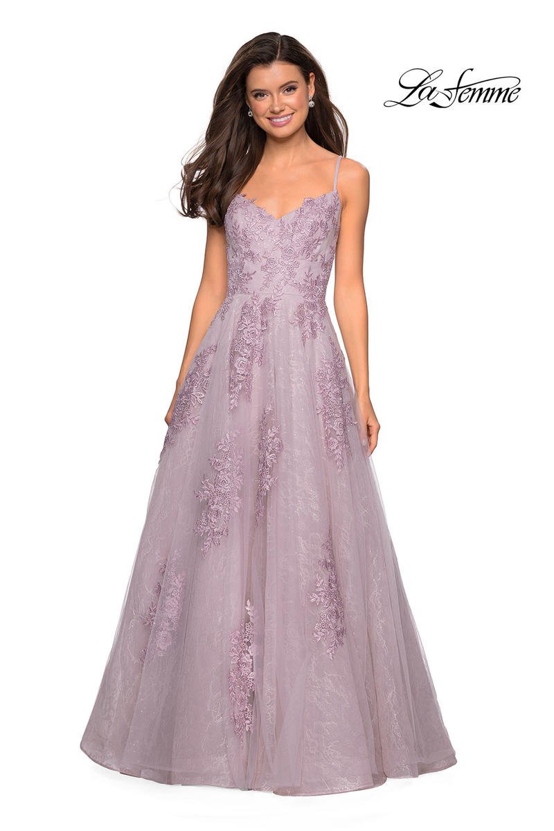 Style 27492 La Femme Plus Size 16 Light Pink Ball Gown on Queenly