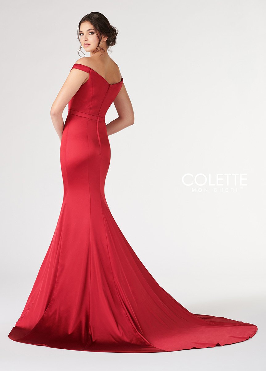 Style CL19876 COLETTE Size 2 Prom Off The Shoulder Red Mermaid Dress on Queenly