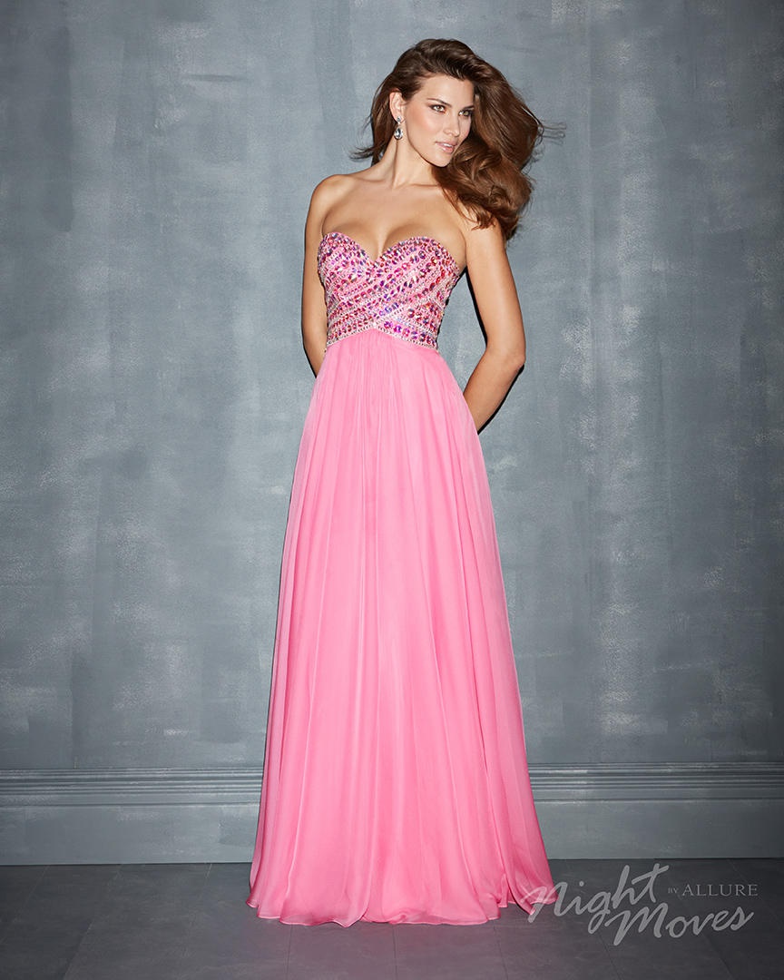 Style 7006 Madison James Size 4 Prom Strapless Pink A-line Dress on Queenly