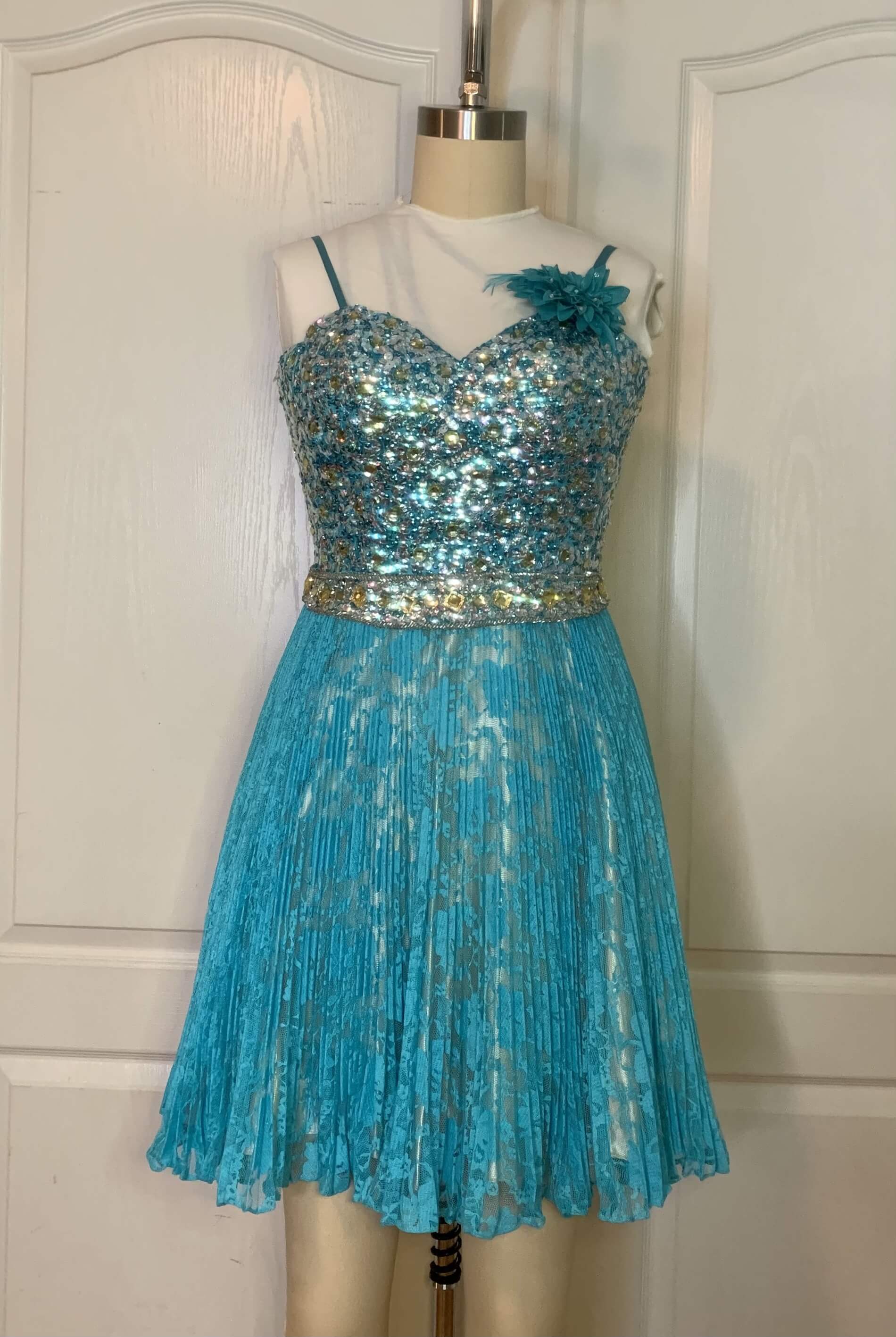 Size 00 Fun Fashion Strapless Blue Cocktail Dress on Queenly