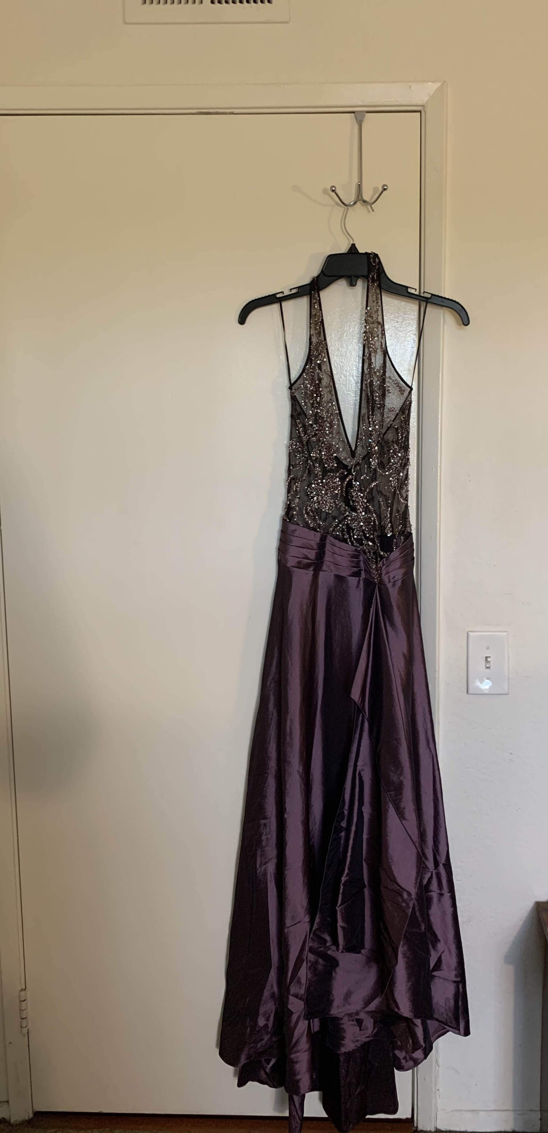 Size 2 Pageant Sheer Purple A-line Dress on Queenly