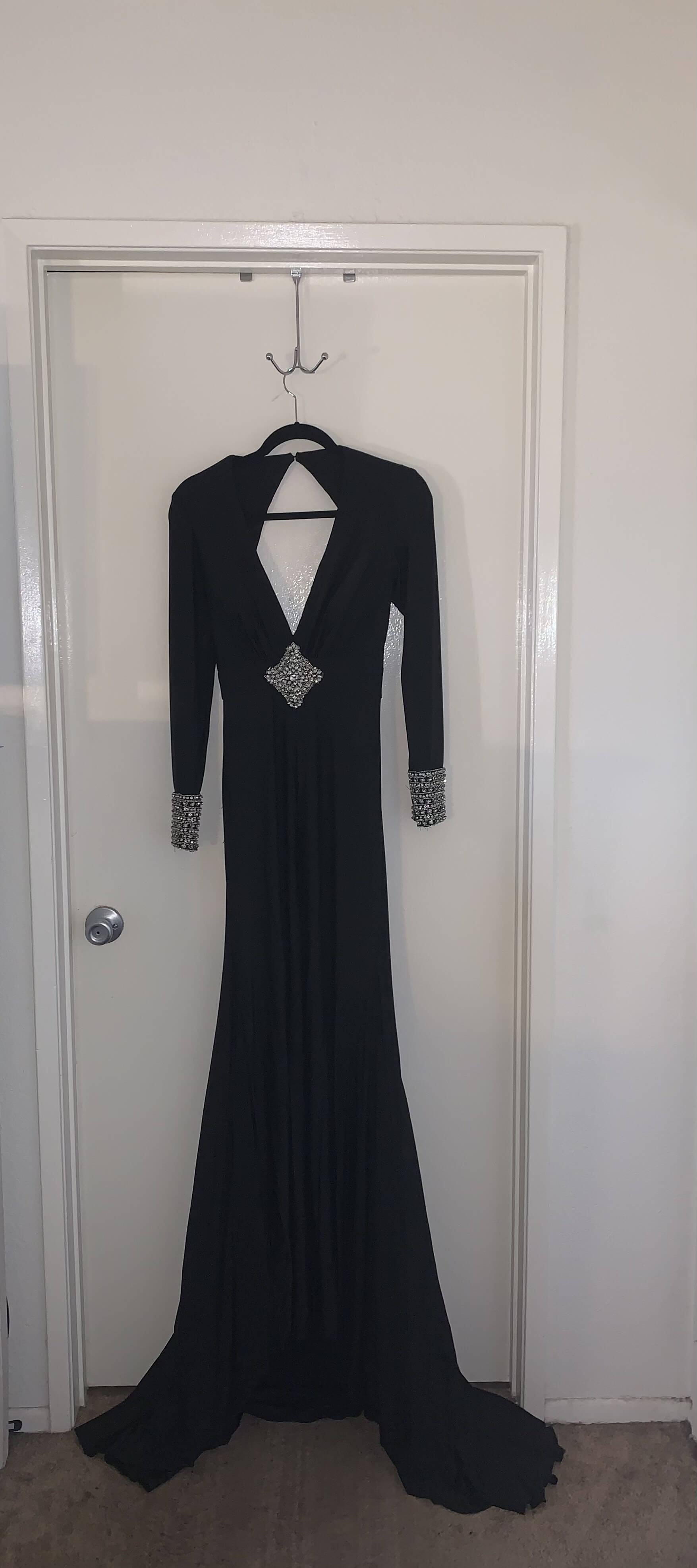 Size 6 Pageant Black Dress With Train on Queenly