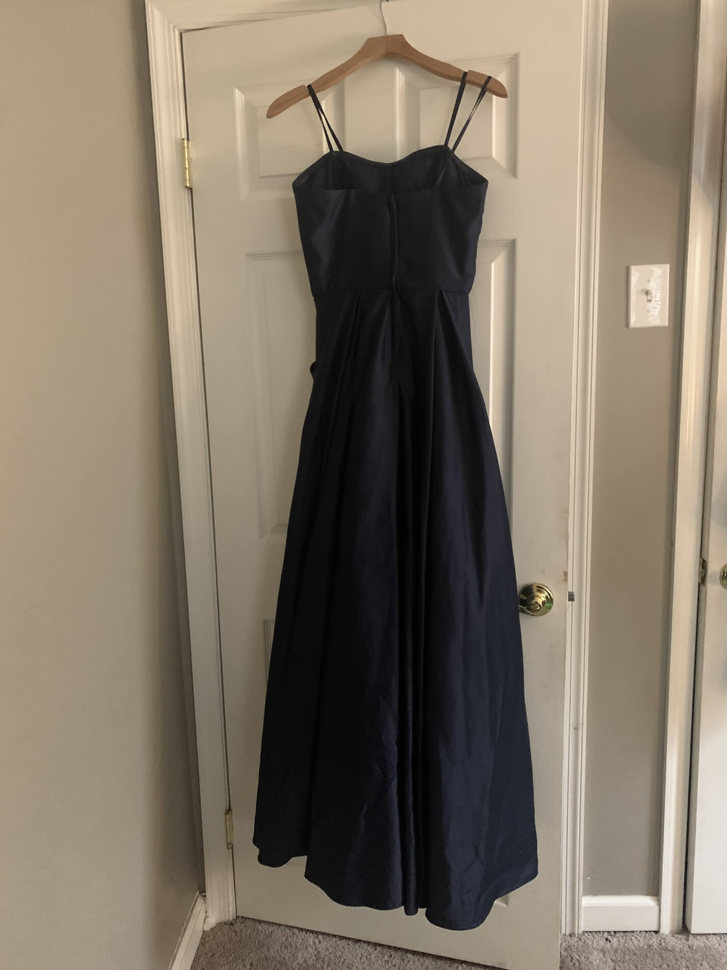 Blondie Nites Size 4 Prom Strapless Navy Blue A-line Dress on Queenly