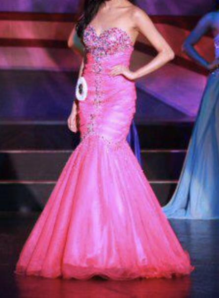 Size 2 Pageant Strapless Hot Pink Mermaid Dress on Queenly