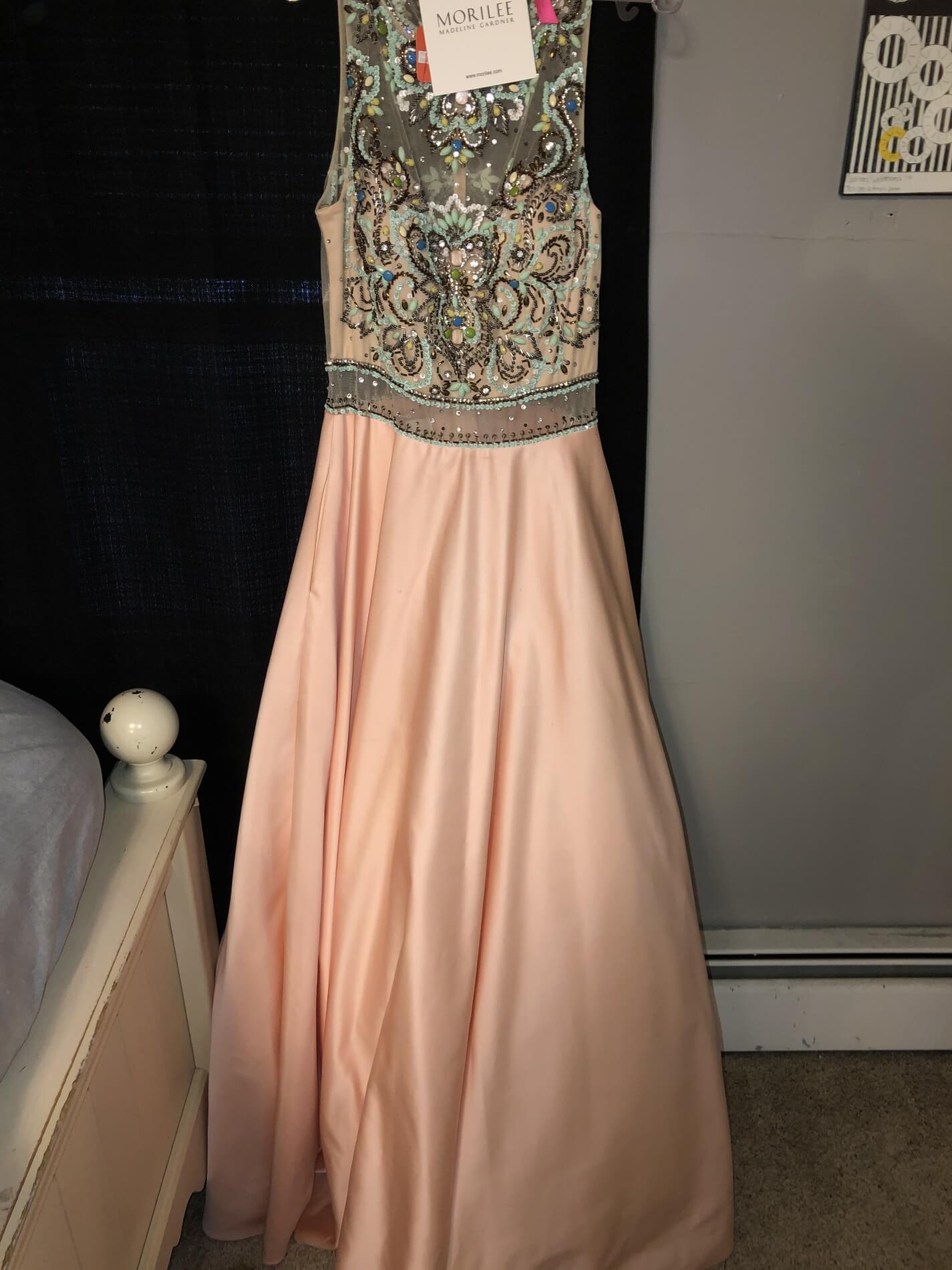MoriLee Size 8 Prom Light Pink Ball Gown on Queenly