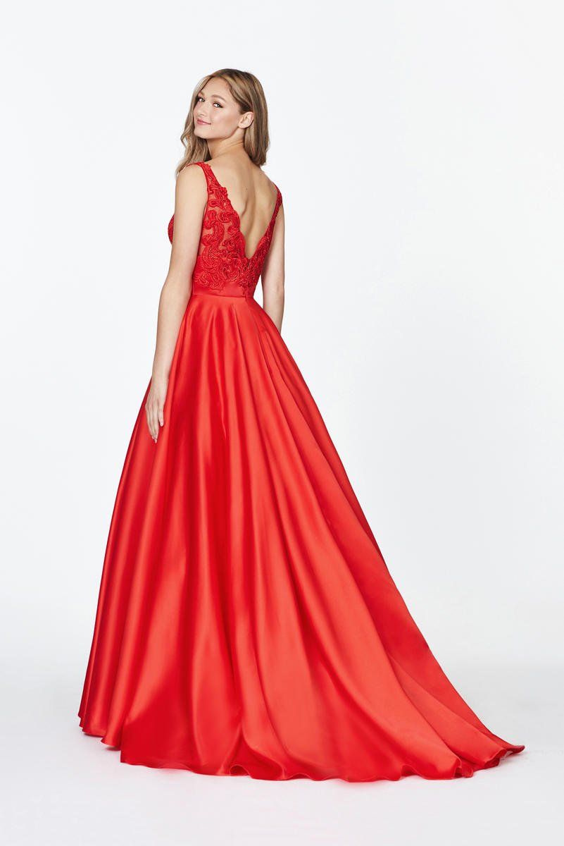 Style 20009 Angela and Alison Size 12 Prom Lace Red A-line Dress on Queenly