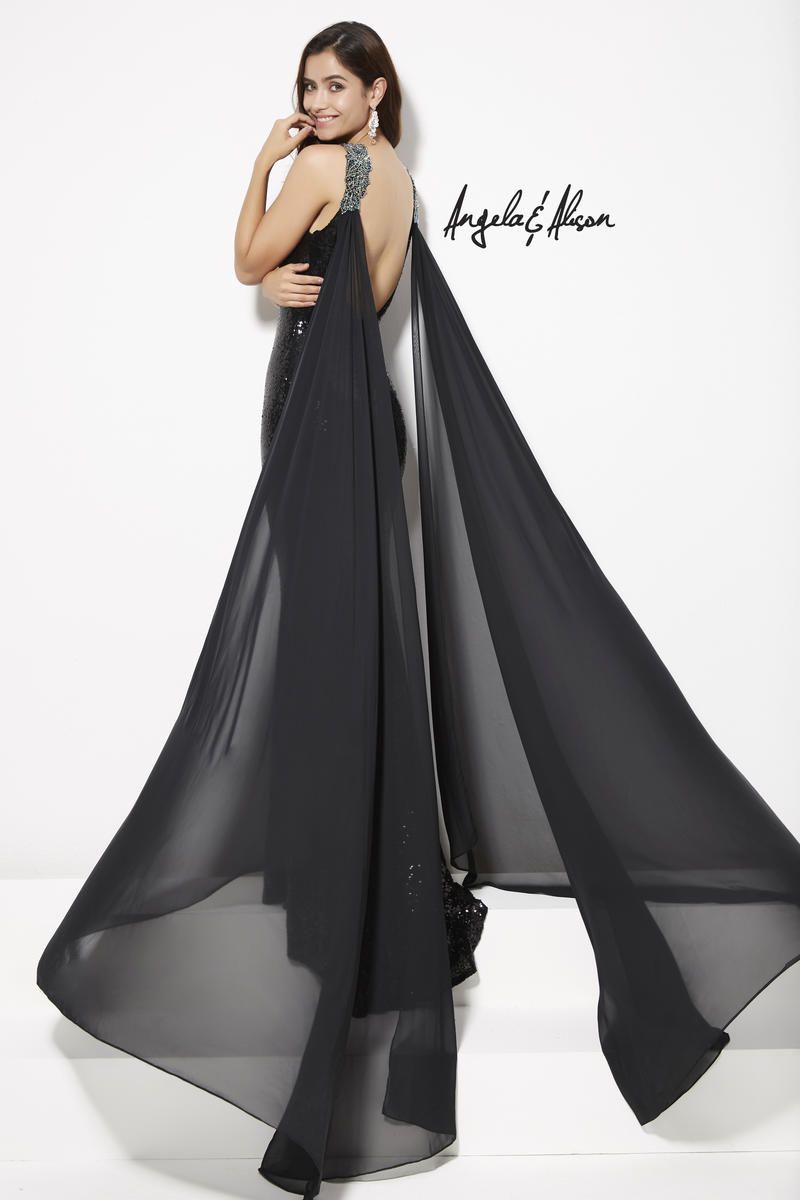 Style 81029 Angela and Alison Size 12 Prom Black Mermaid Dress on Queenly
