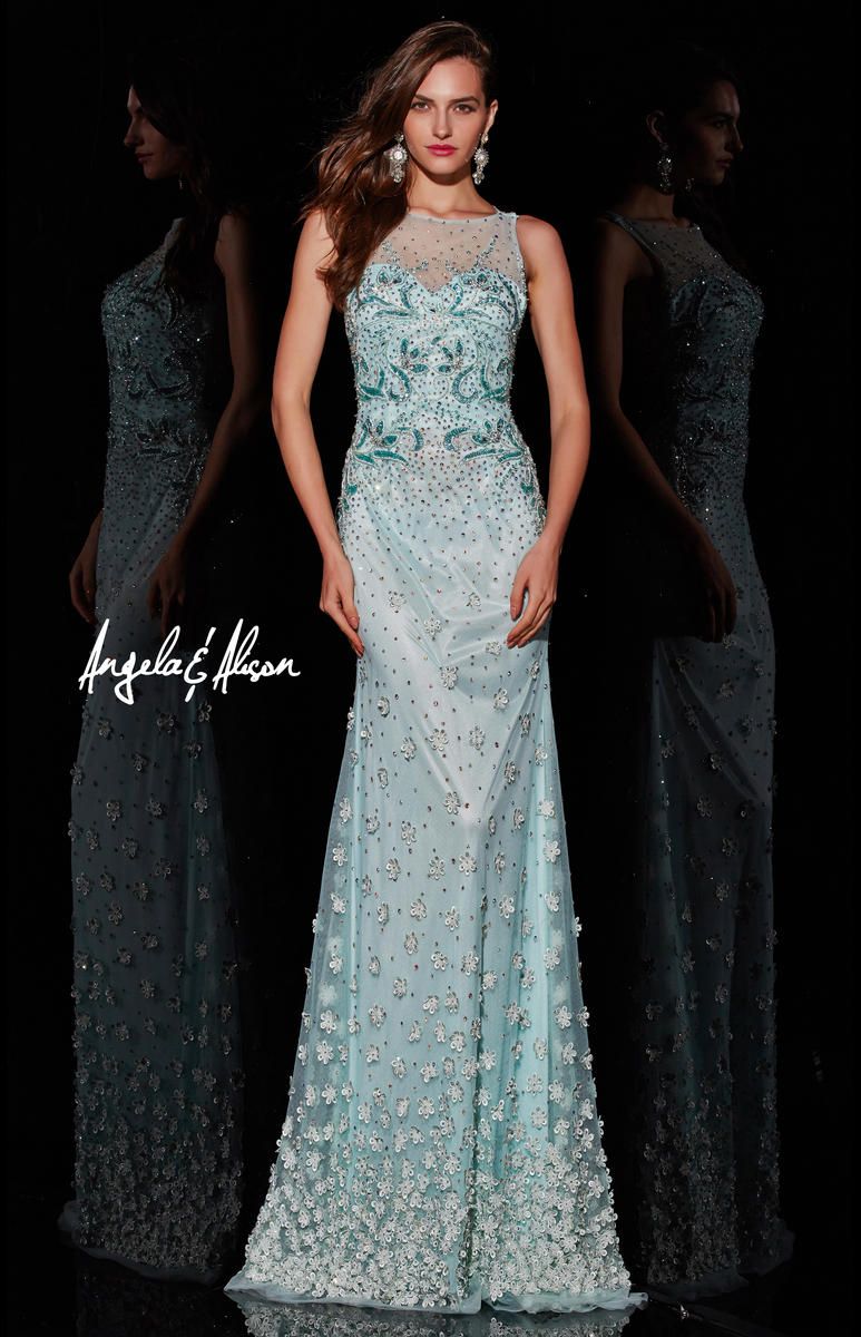 Style 51079 Angela and Alison Size 4 Prom Light Green Floor Length Maxi on Queenly