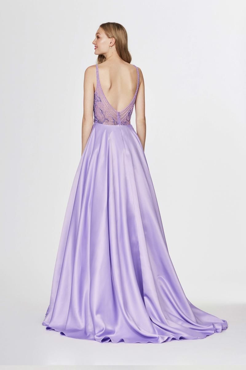 Style 91001 Angela and Alison Size 2 Prom Purple A-line Dress on Queenly