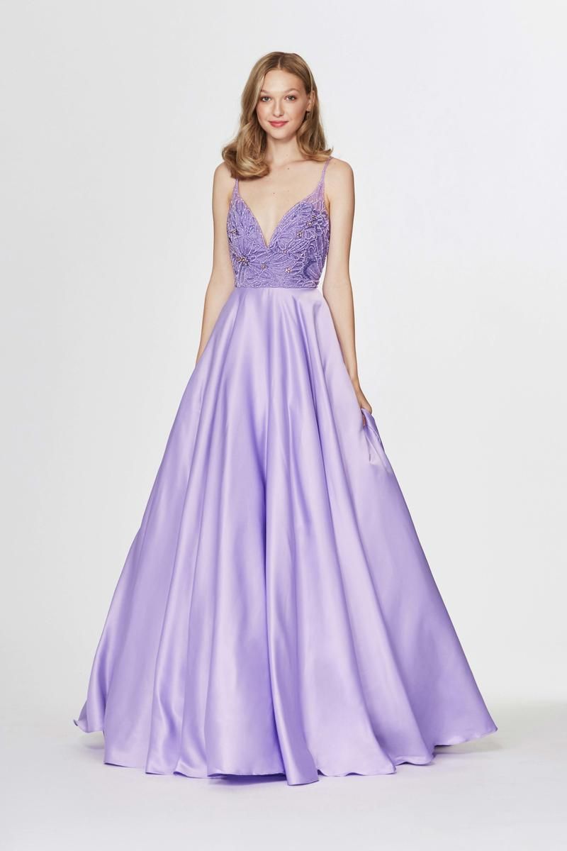 Style 91001 Angela and Alison Size 2 Prom Purple A-line Dress on Queenly