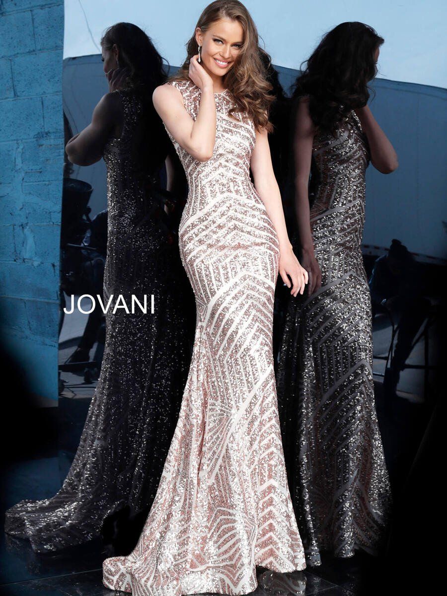 Style 64807 Jovani Size 8 Prom Rose Gold Mermaid Dress on Queenly
