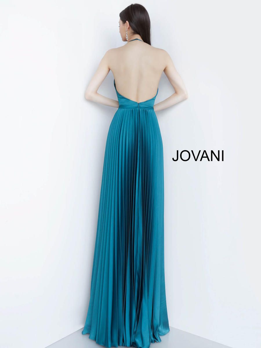 Style 03470 Jovani Size 8 Prom Halter Green Floor Length Maxi on Queenly