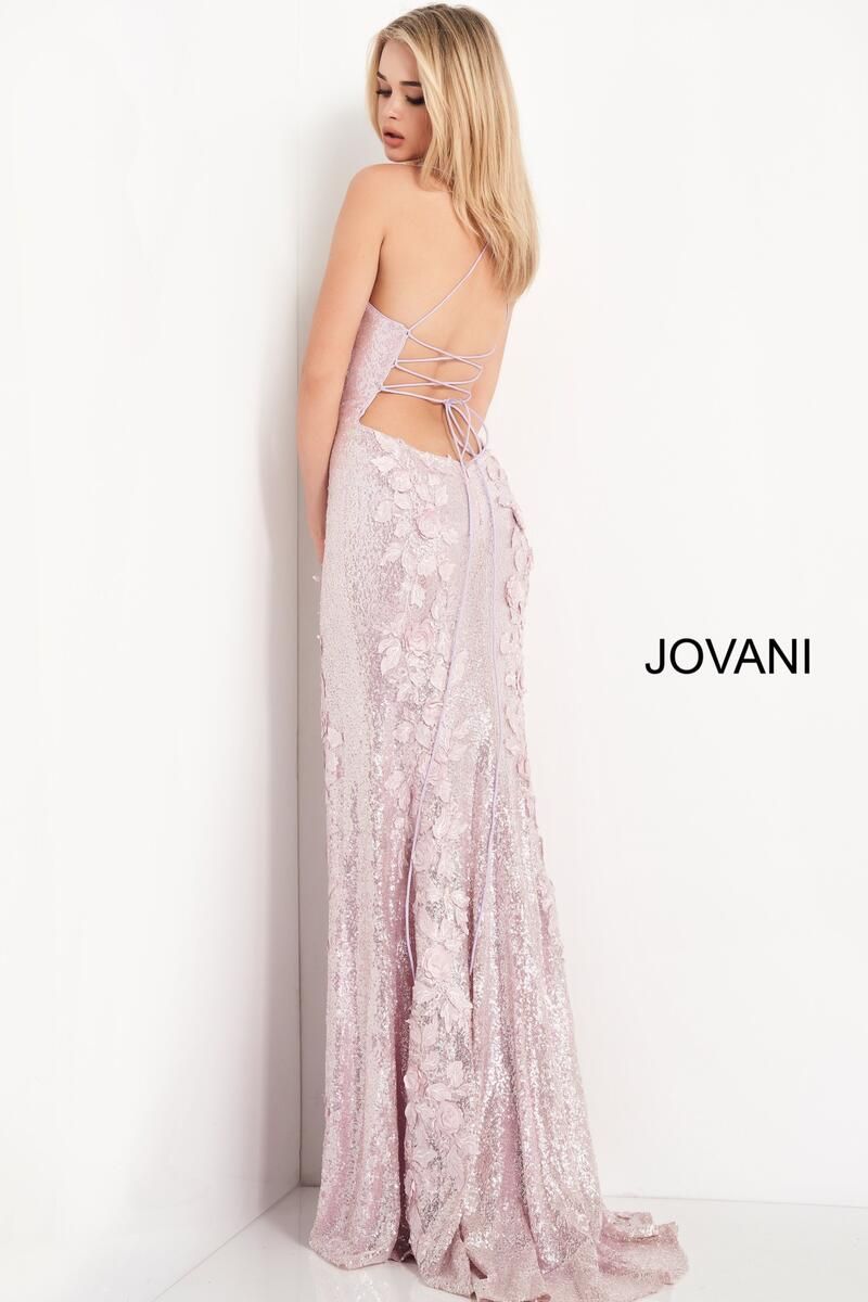 Style 06109 Jovani Size 2 Prom Floral Light Pink Side Slit Dress on Queenly