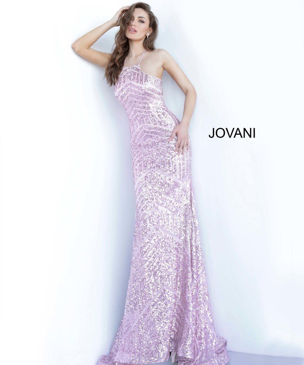 Style 4132 Jovani Size 6 Prom Halter Light Pink Floor Length Maxi on Queenly