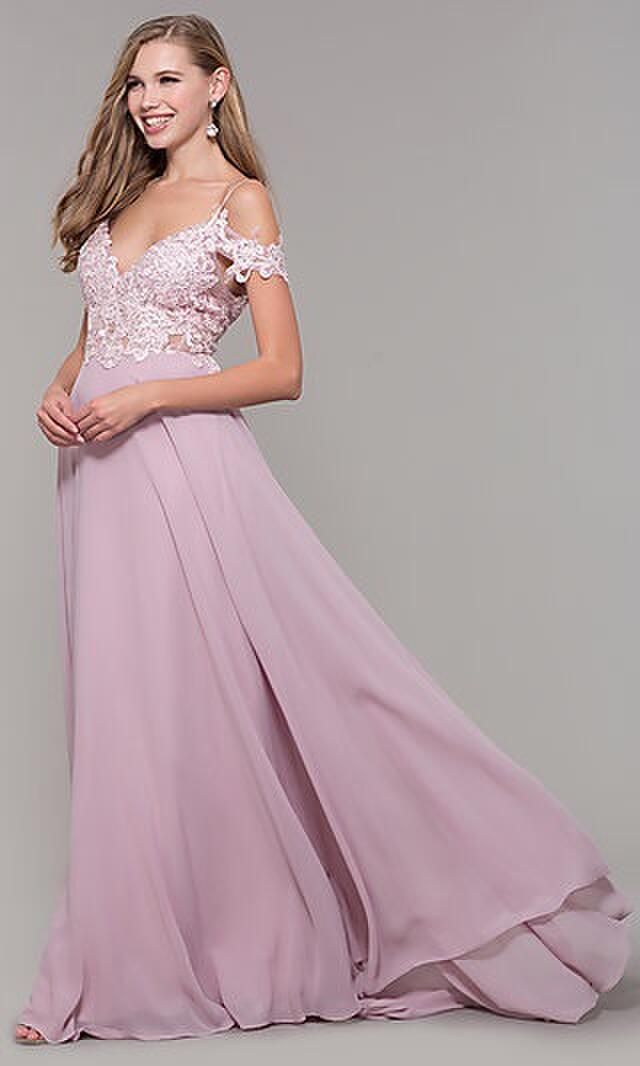 Style 32875 Zoey Grey Size 8 Prom Off The Shoulder Purple A-line Dress on Queenly