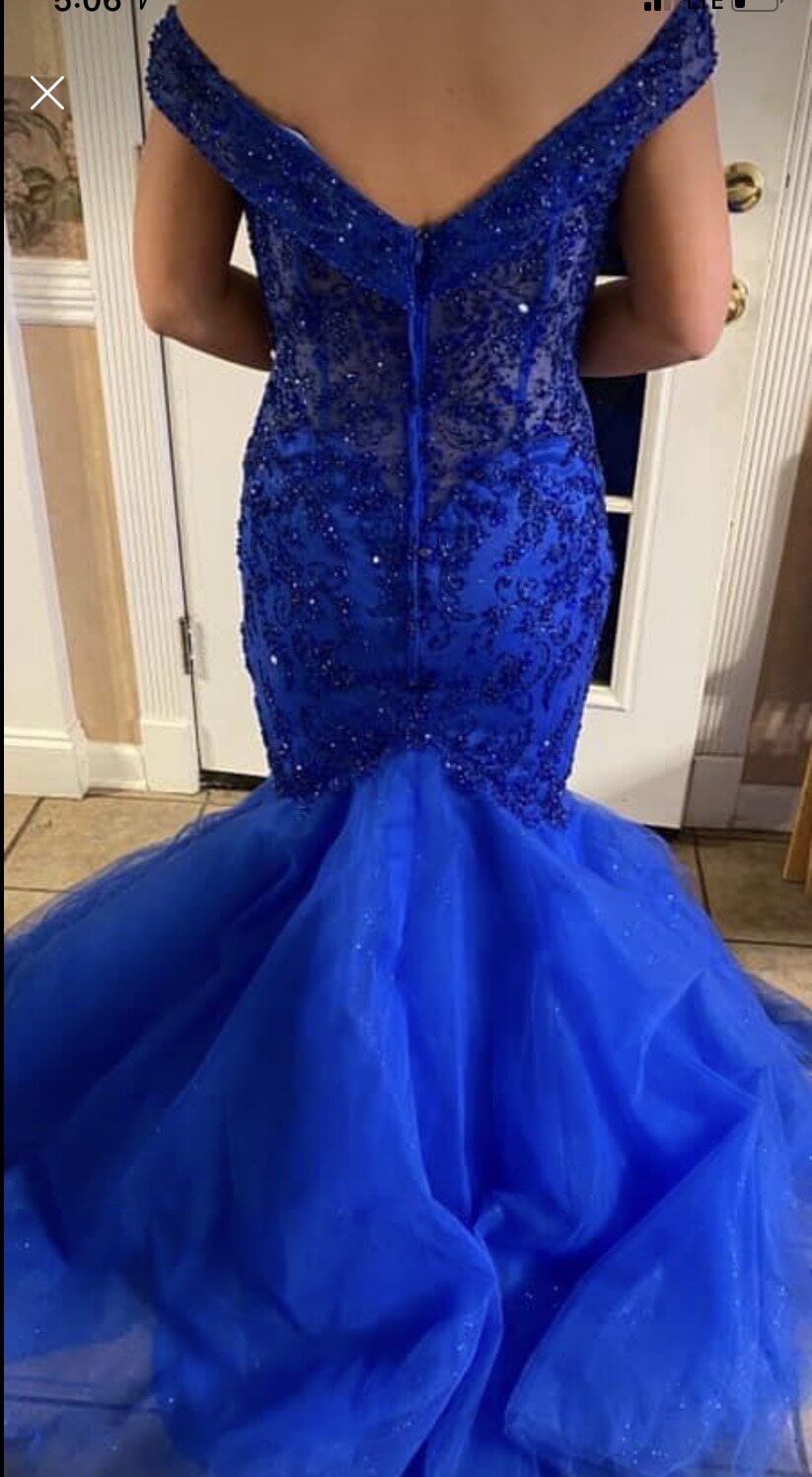 Size 10 Prom Royal Blue Mermaid Dress on Queenly