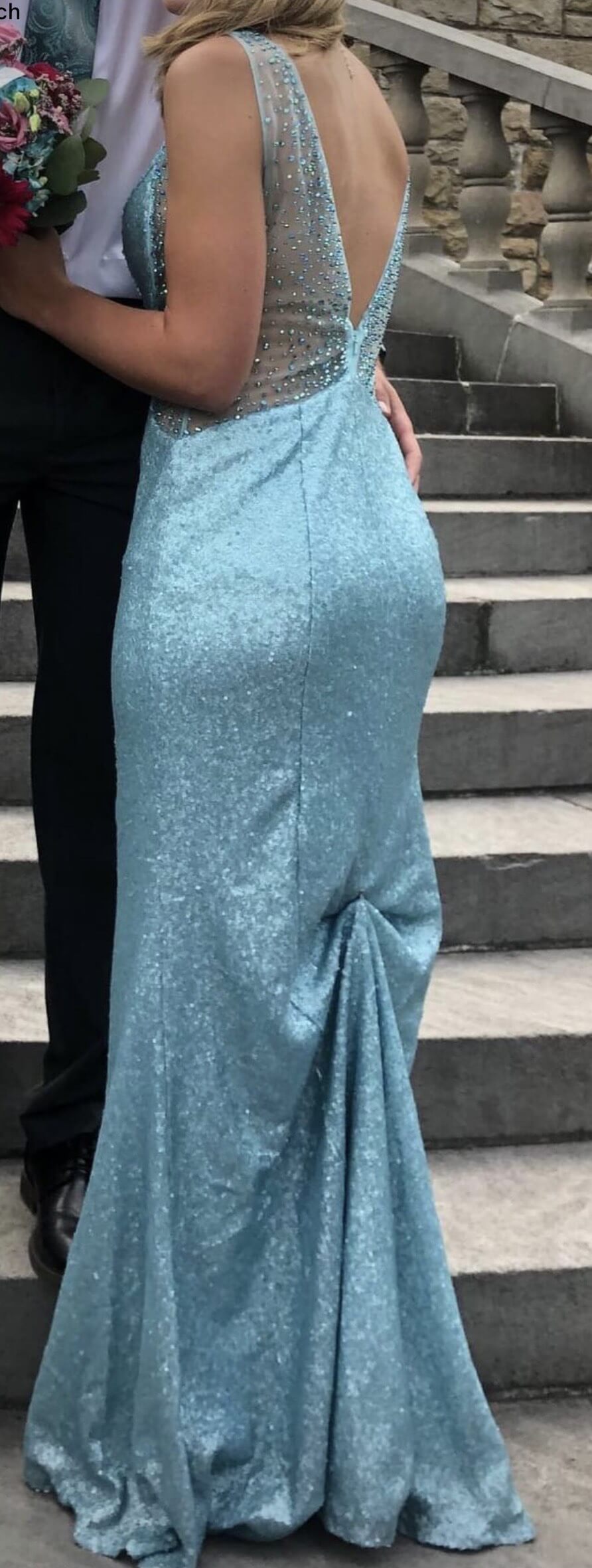 Size 4 Prom Light Blue Floor Length Maxi on Queenly