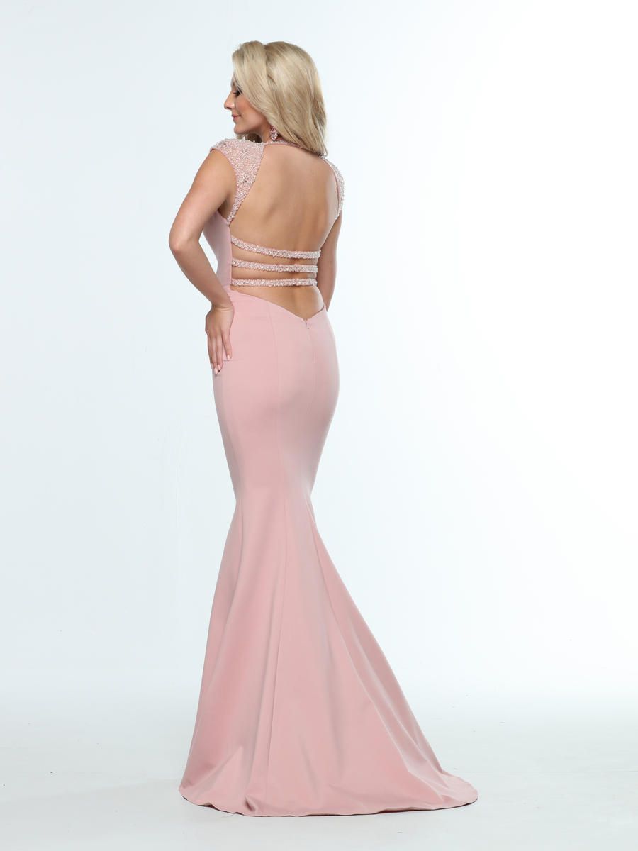 Style 31341 Zoey Grey Size 8 Bridesmaid Plunge Light Pink Mermaid Dress on Queenly